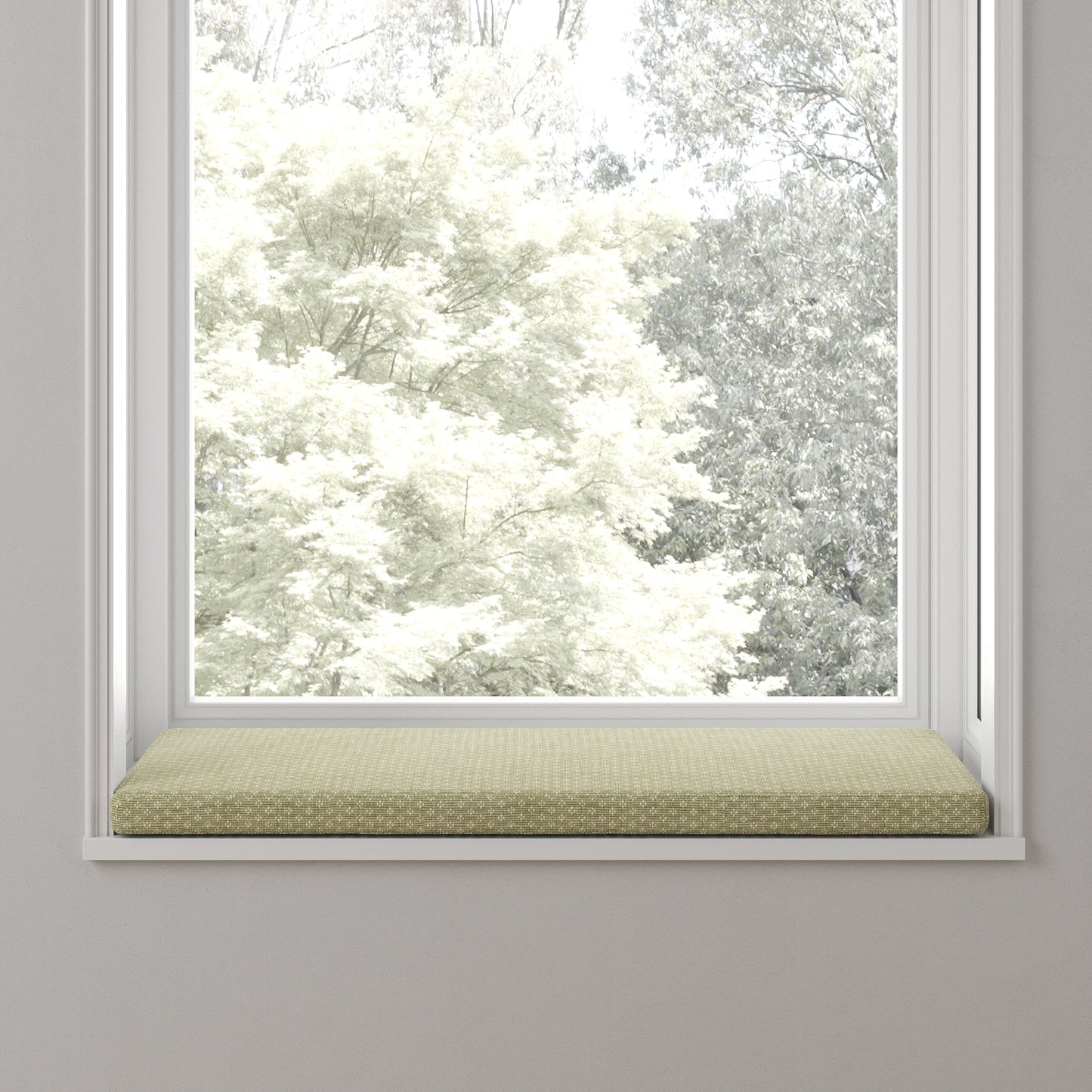 Custom Bench Cushion in Ditsy - Seaweed