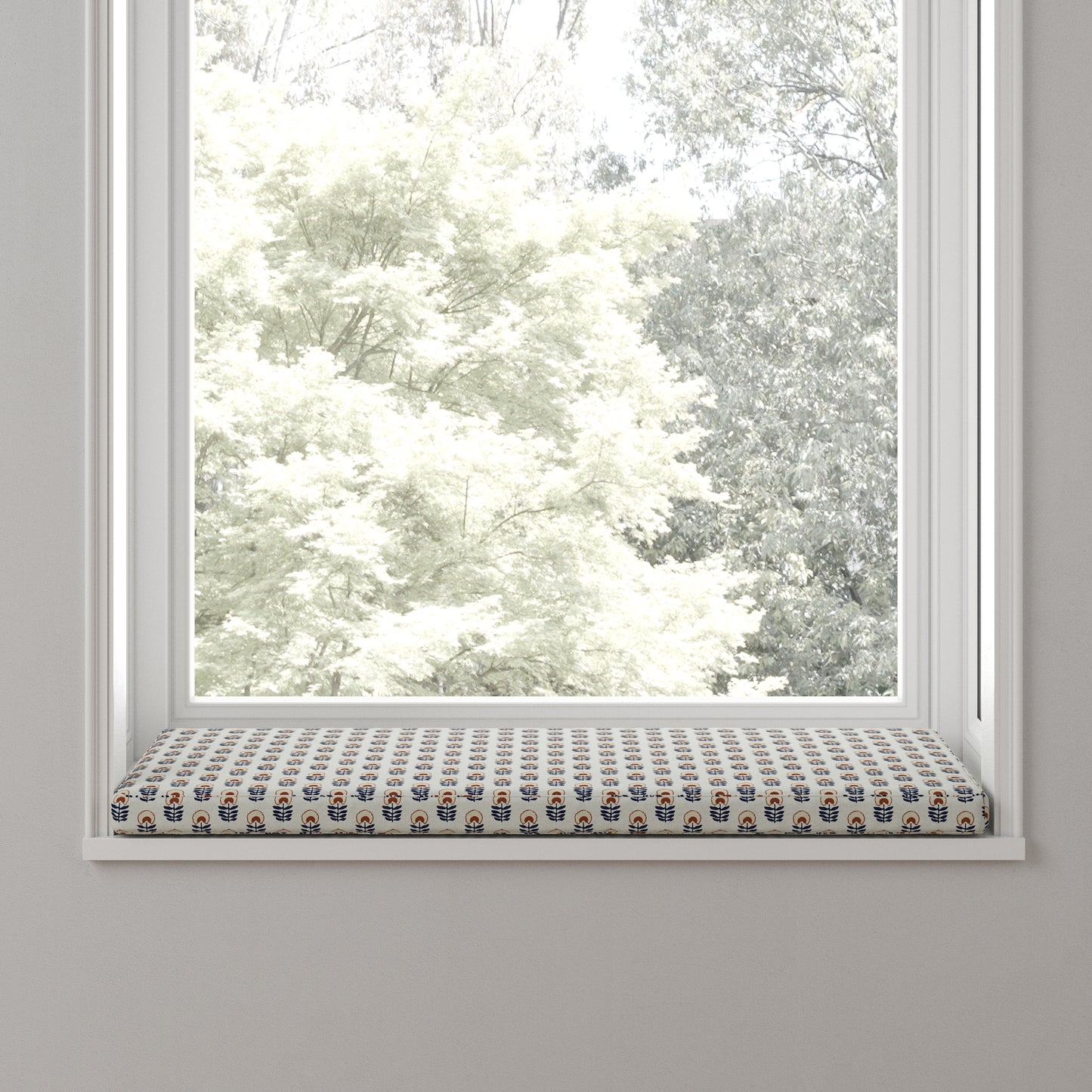 Custom Bench Cushion in Mini Florals - Pottery