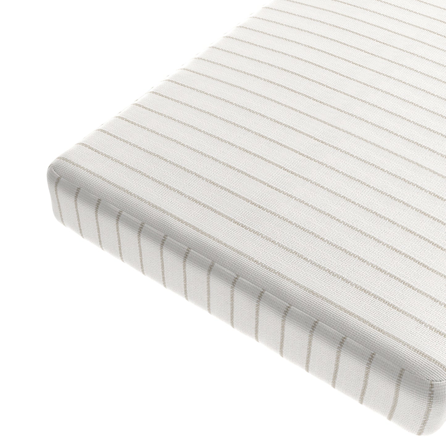 Custom Bench Cushion in Sand Dollar Stripes