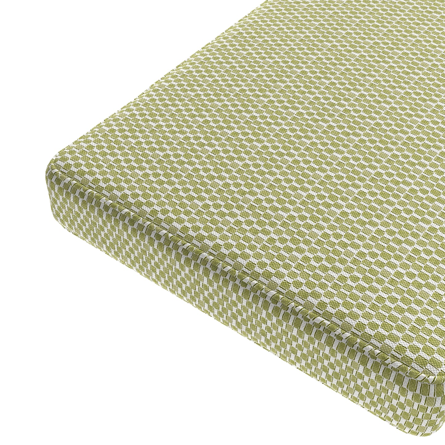 Custom Bench Cushion in Checking In - Matcha