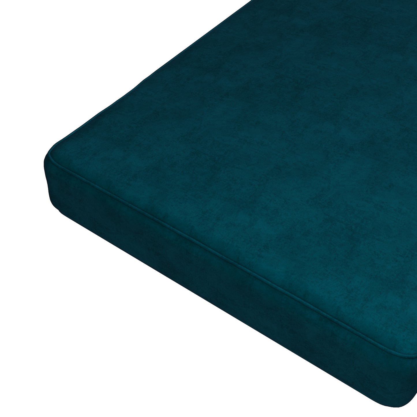 Custom Bench Cushion in Velvet Peacock