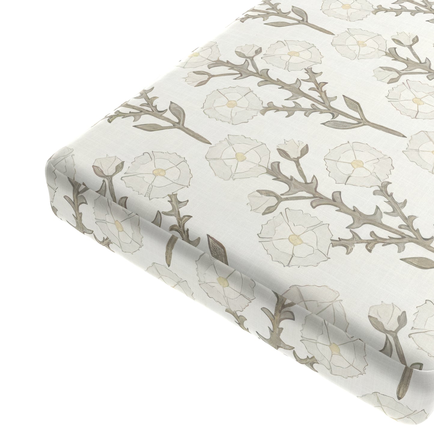 Custom Bench Cushion in Cottage Flowers - Vanilla