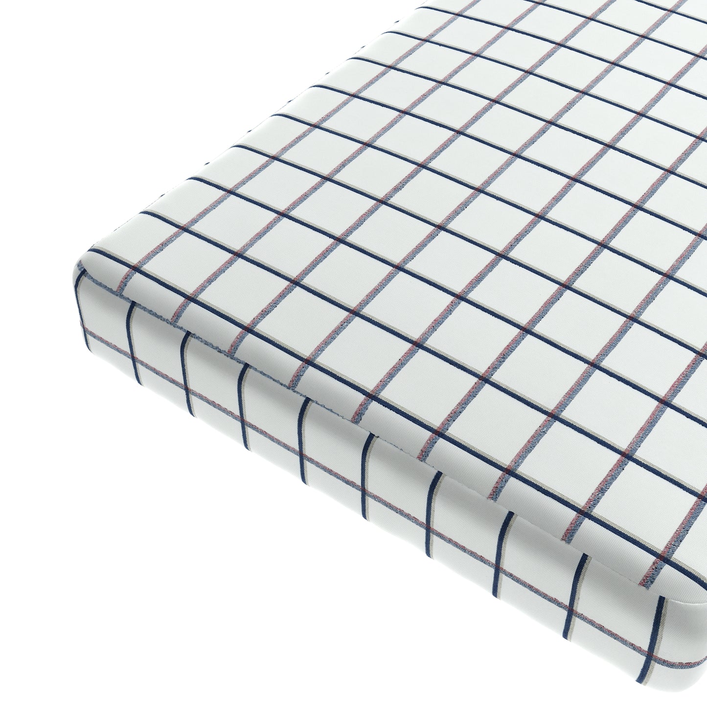 Custom Bench Cushion in Check With Me - White