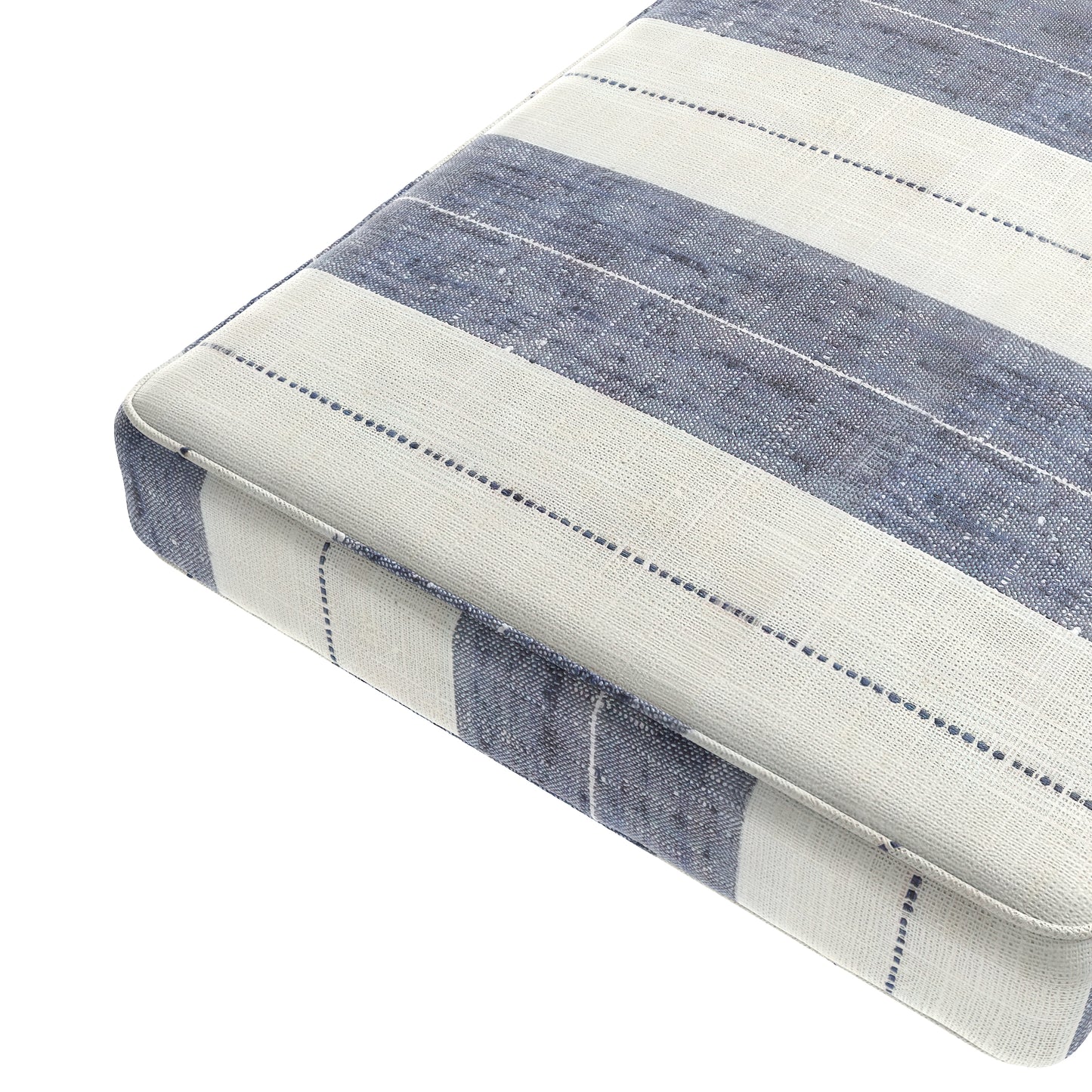 Custom Bench Cushion in French Laundry Stripe - Navy