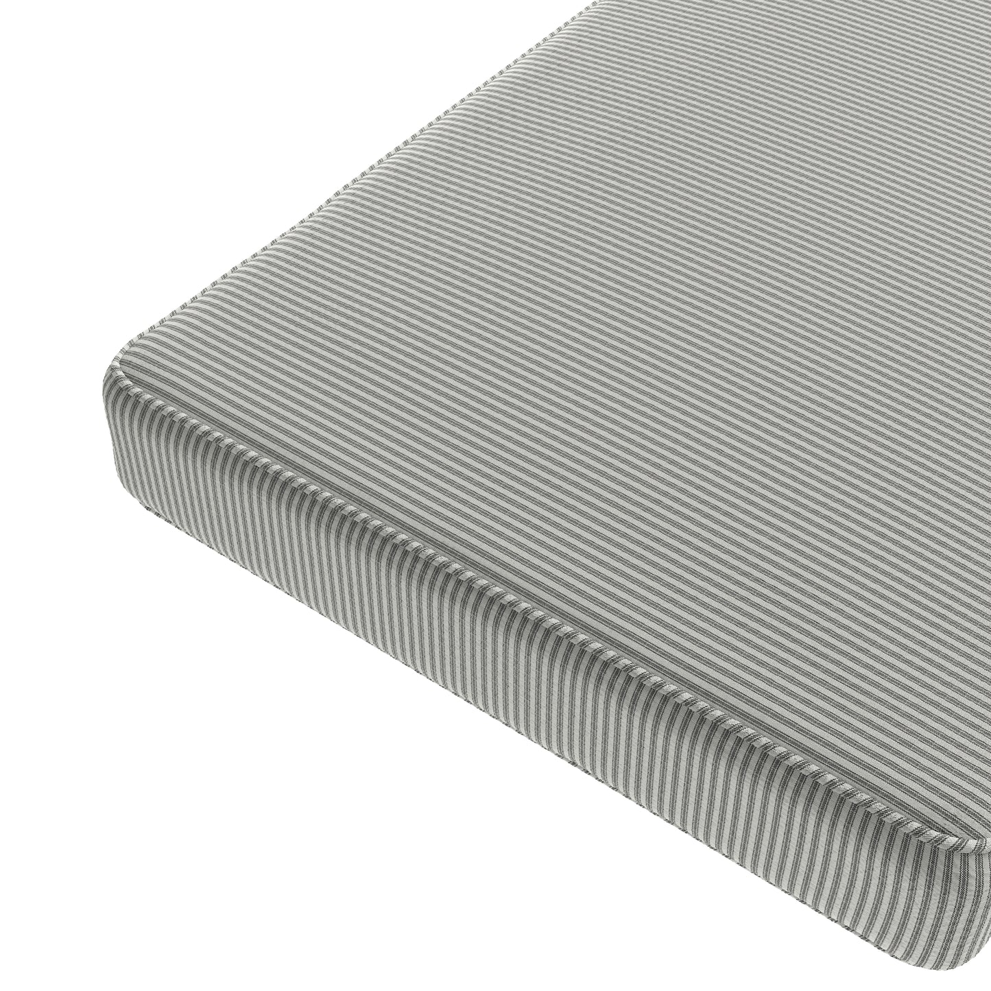 Custom Bench Cushion in Little White Line - Black