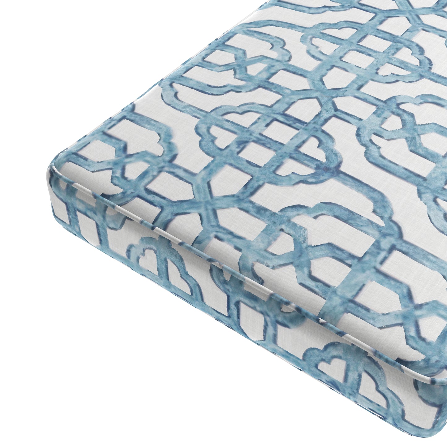 Custom Bench Cushion in Trellis Like It Is - Waves