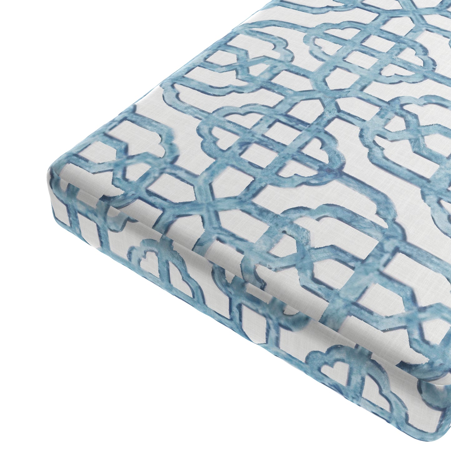 Custom Bench Cushion in Trellis Like It Is - Waves