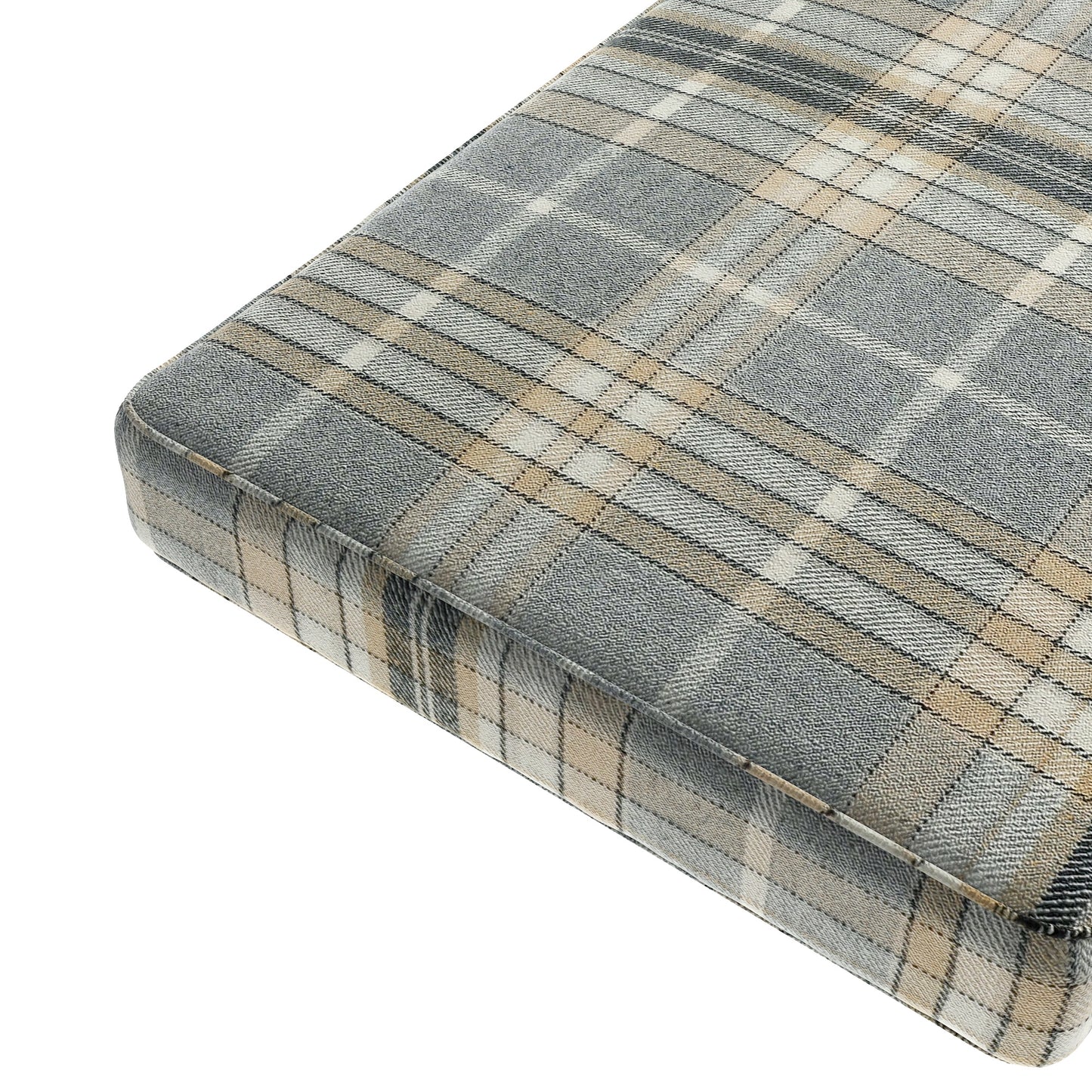 Custom Bench Cushion in Tartan - Thunder