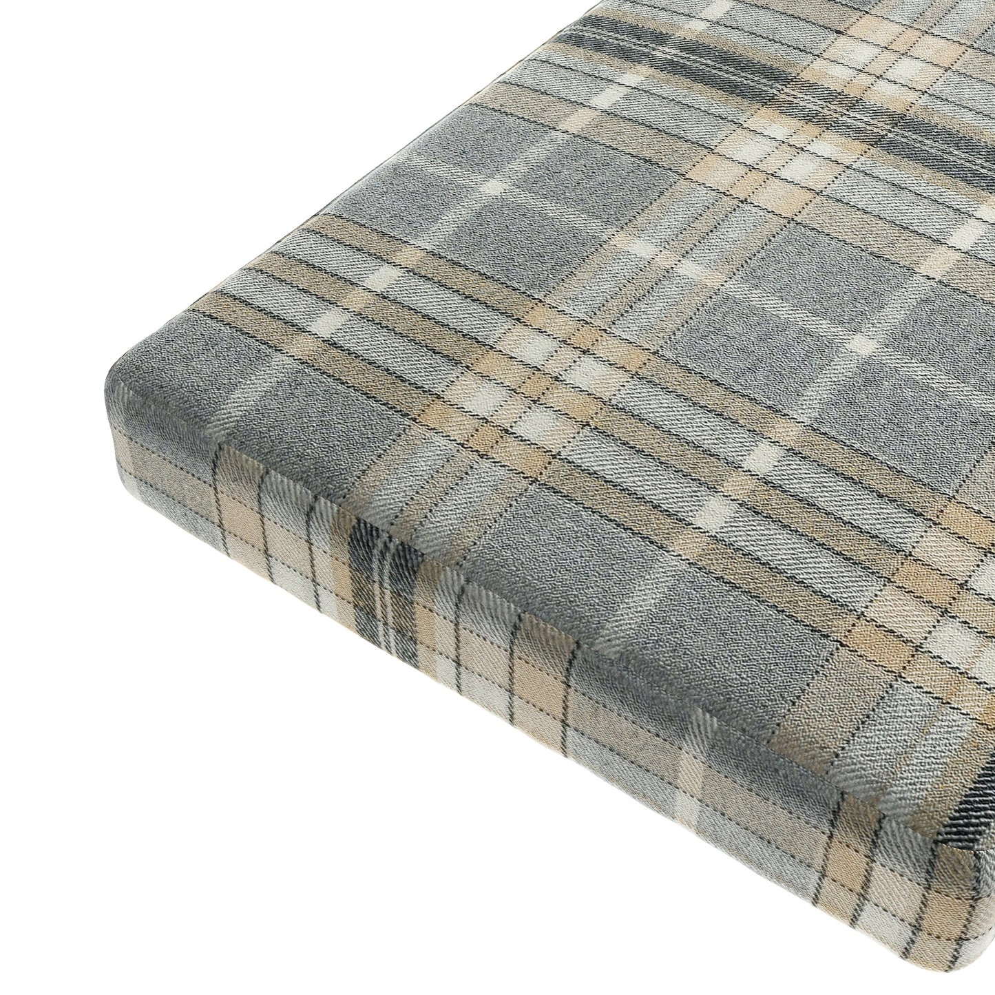 Custom Bench Cushion in Tartan - Thunder