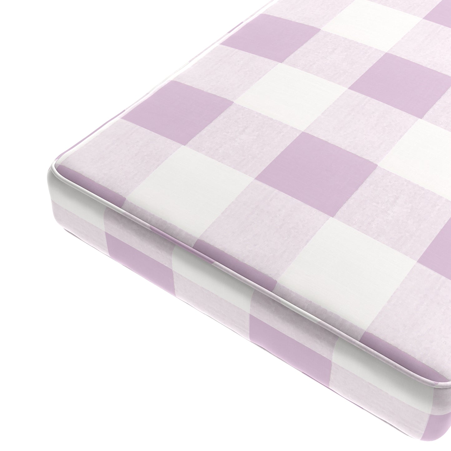 Custom Bench Cushion in Buffalo Check - Lilac