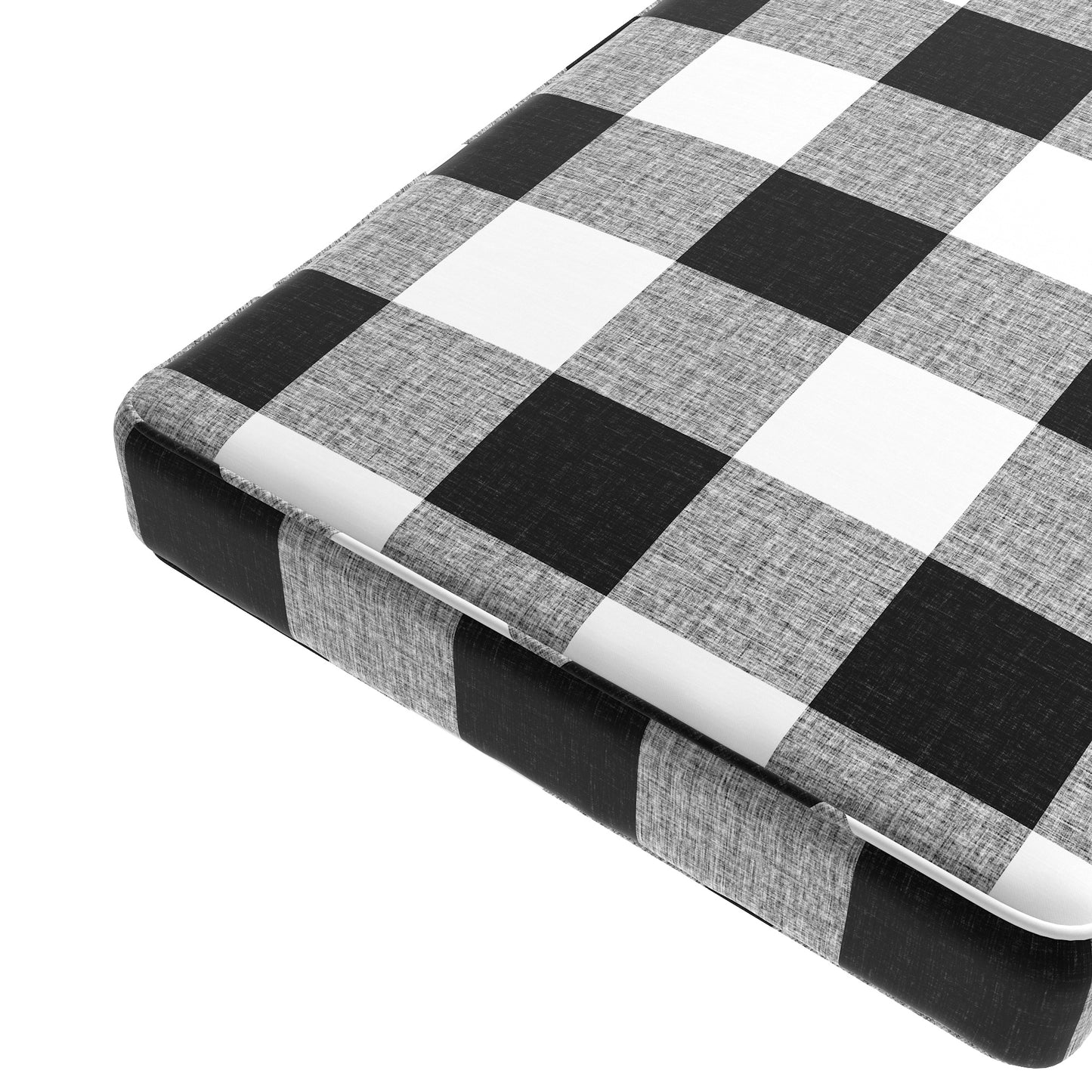 Custom Bench Cushion in Buffalo Check - Black