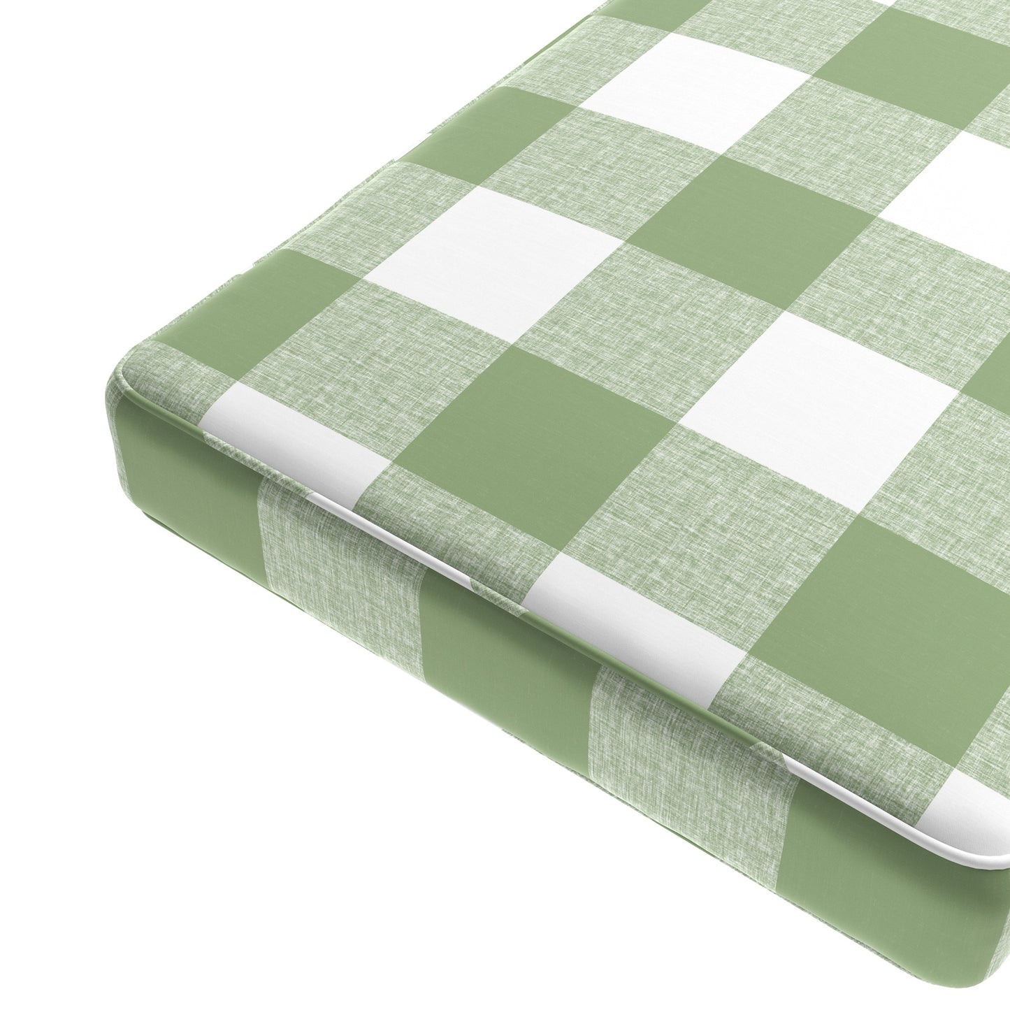 Custom Bench Cushion in Buffalo Check - Sage
