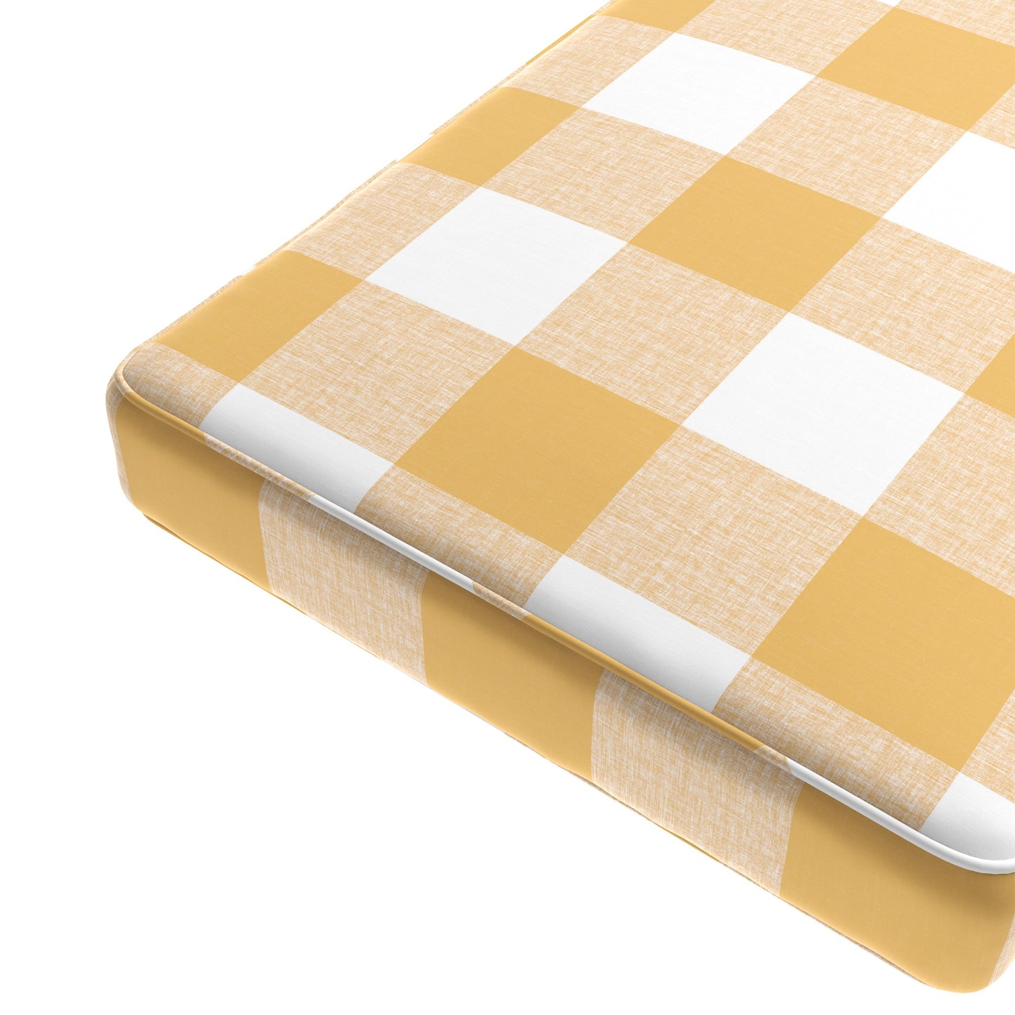 Custom Bench Cushion in Buffalo Check - Sunny