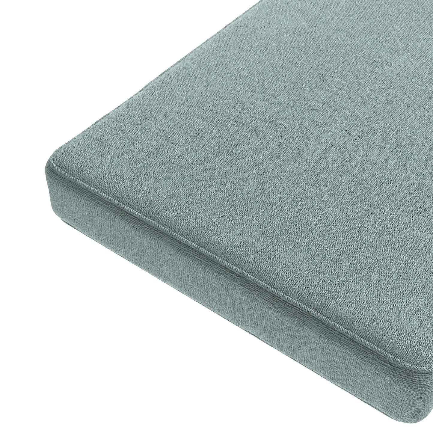 Custom Bench Cushion in Slubby Linen - Puddle