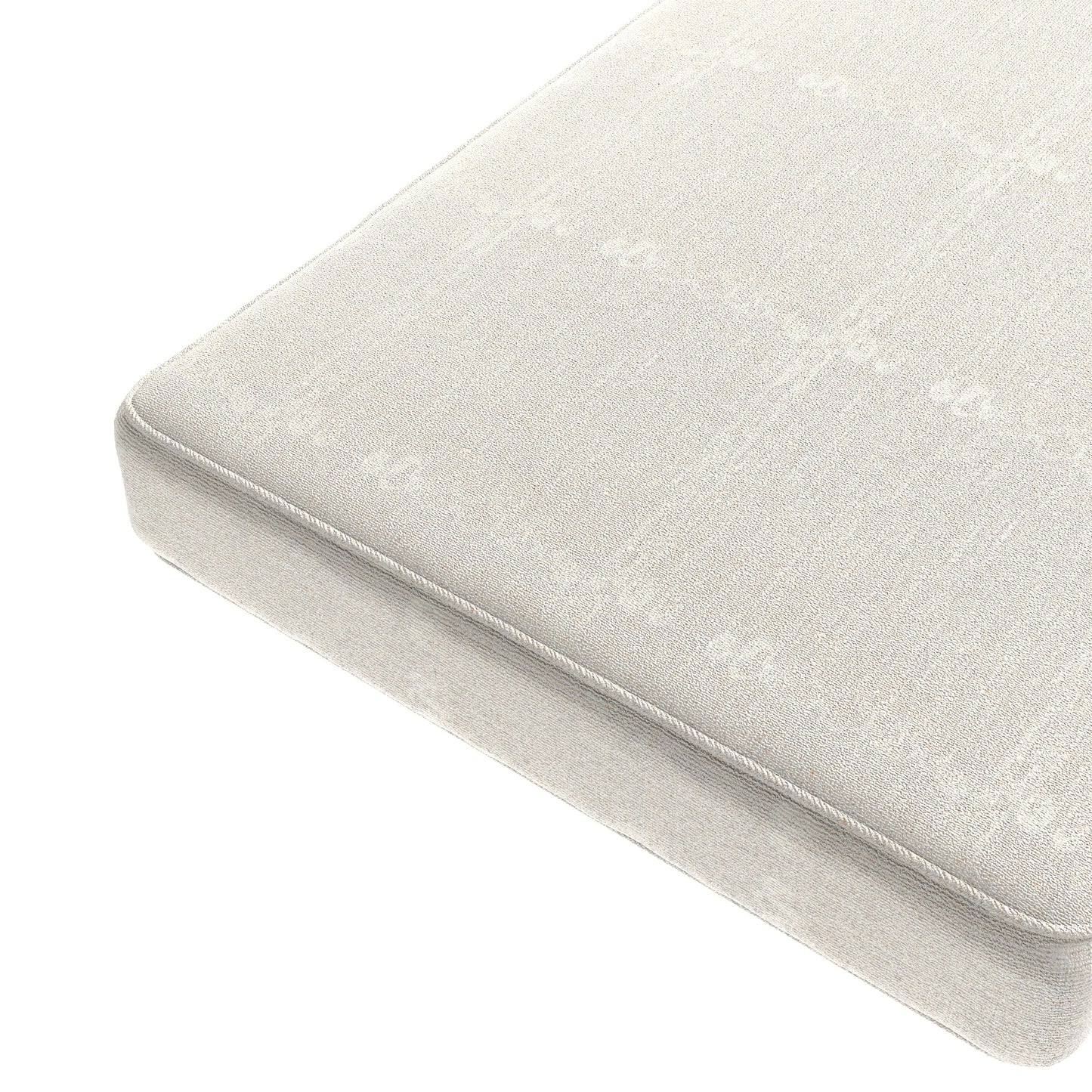 Custom Bench Cushion in Slubby Linen - White