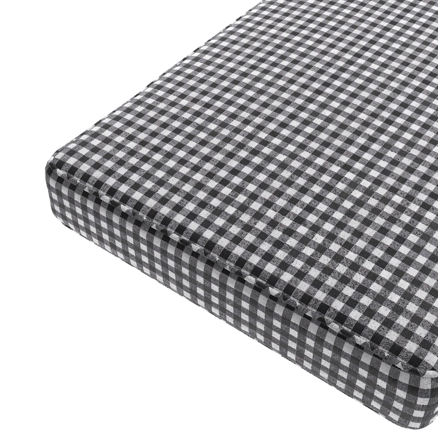 Custom Bench Cushion in Gingham - Black