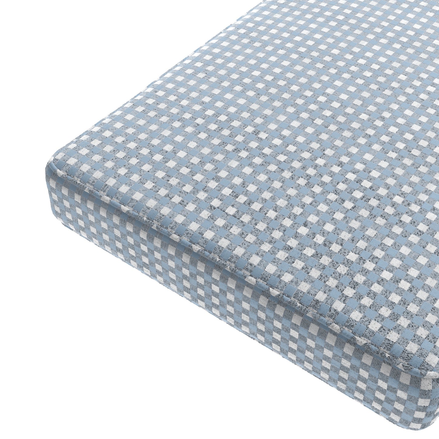 Custom Bench Cushion in Gingham - Blue Jean