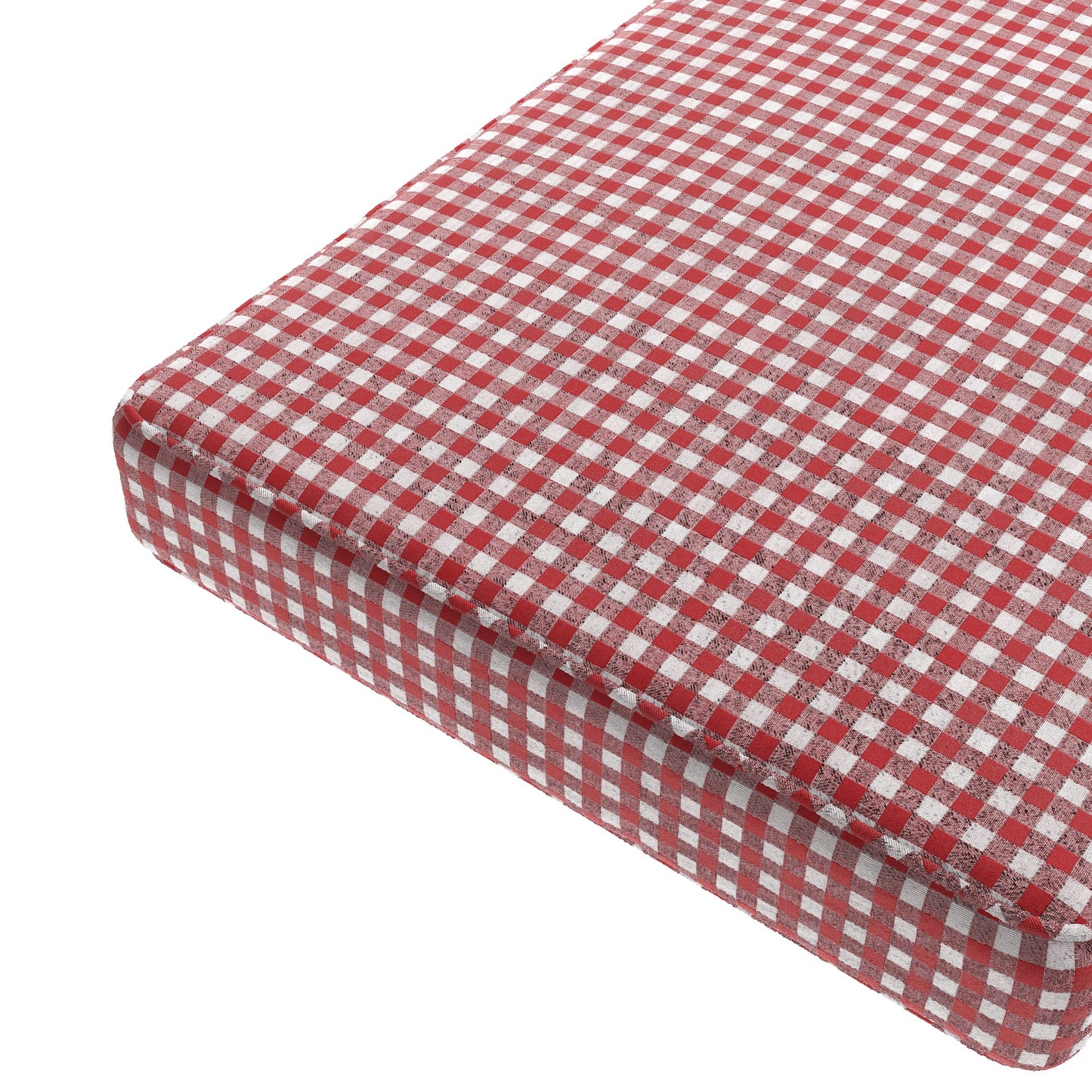 Custom Bench Cushion in Gingham - Cherry