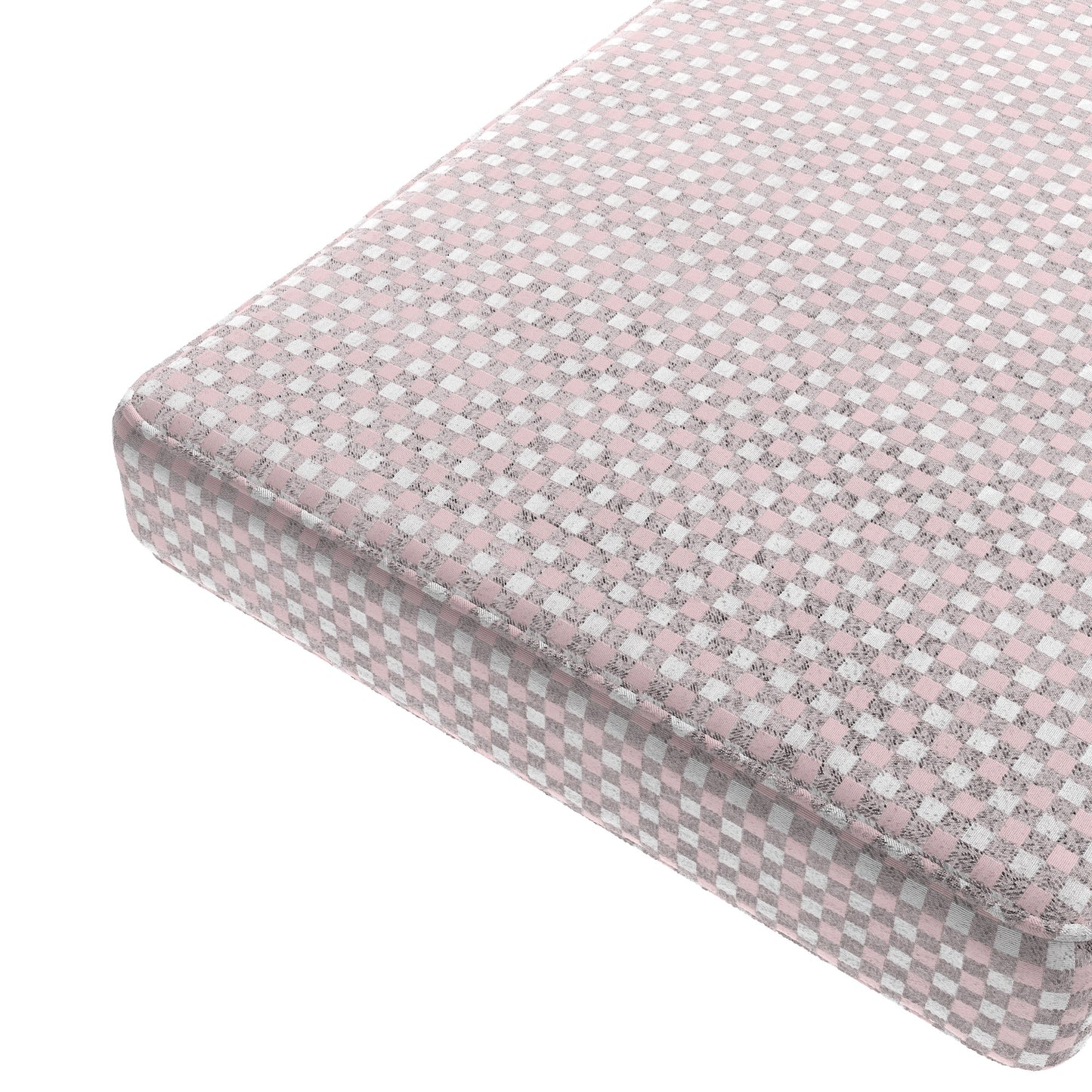 Custom Bench Cushion in Gingham - Light Pink