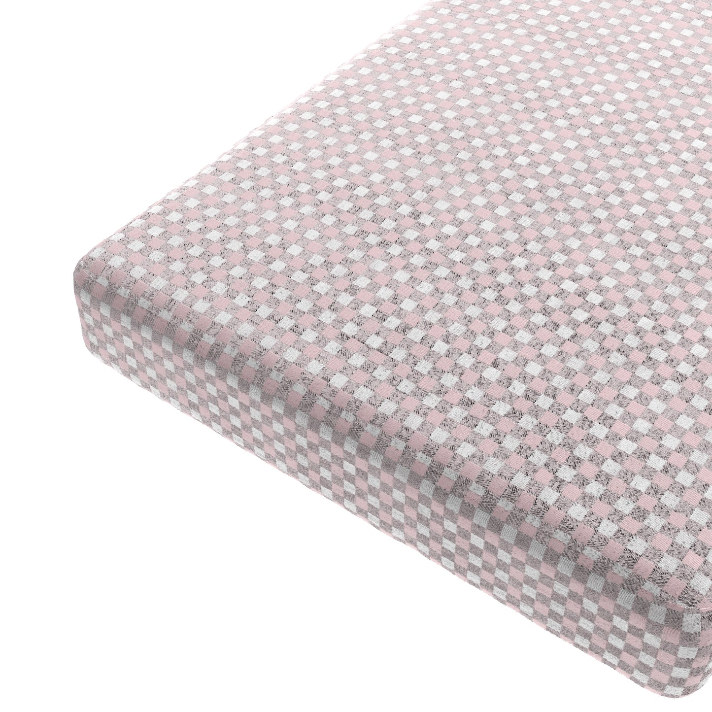 Custom Bench Cushion in Gingham - Light Pink