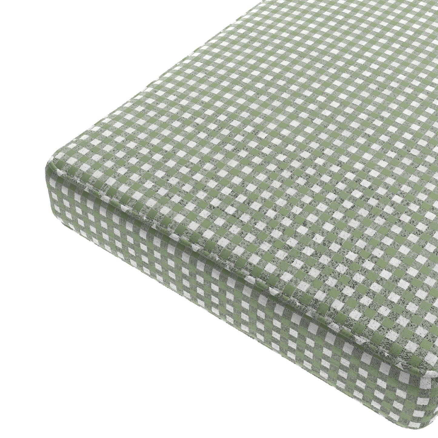 Custom Bench Cushion in Gingham - Sage