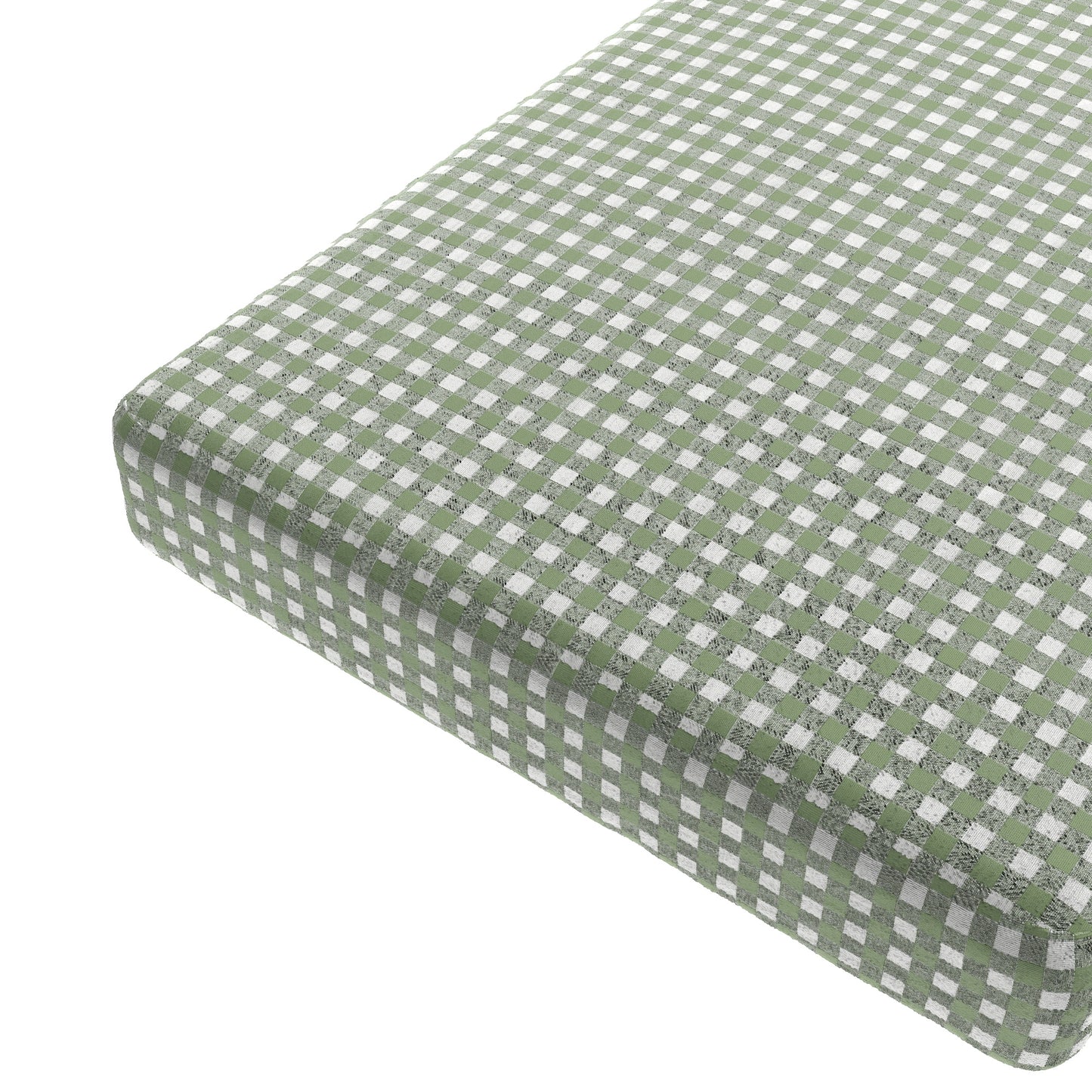 Custom Bench Cushion in Gingham - Sage