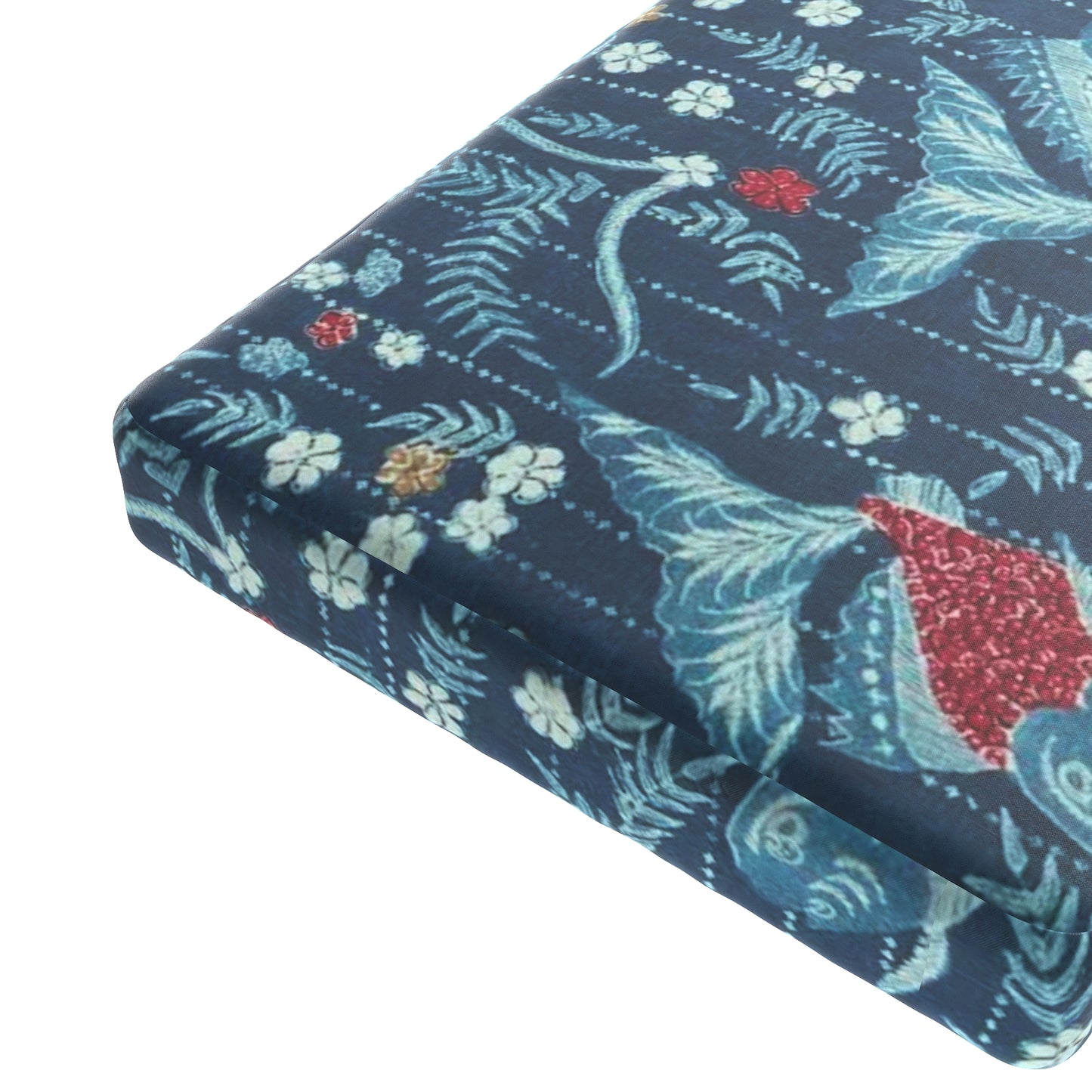 Custom Bench Cushion in Koi Pond Blue
