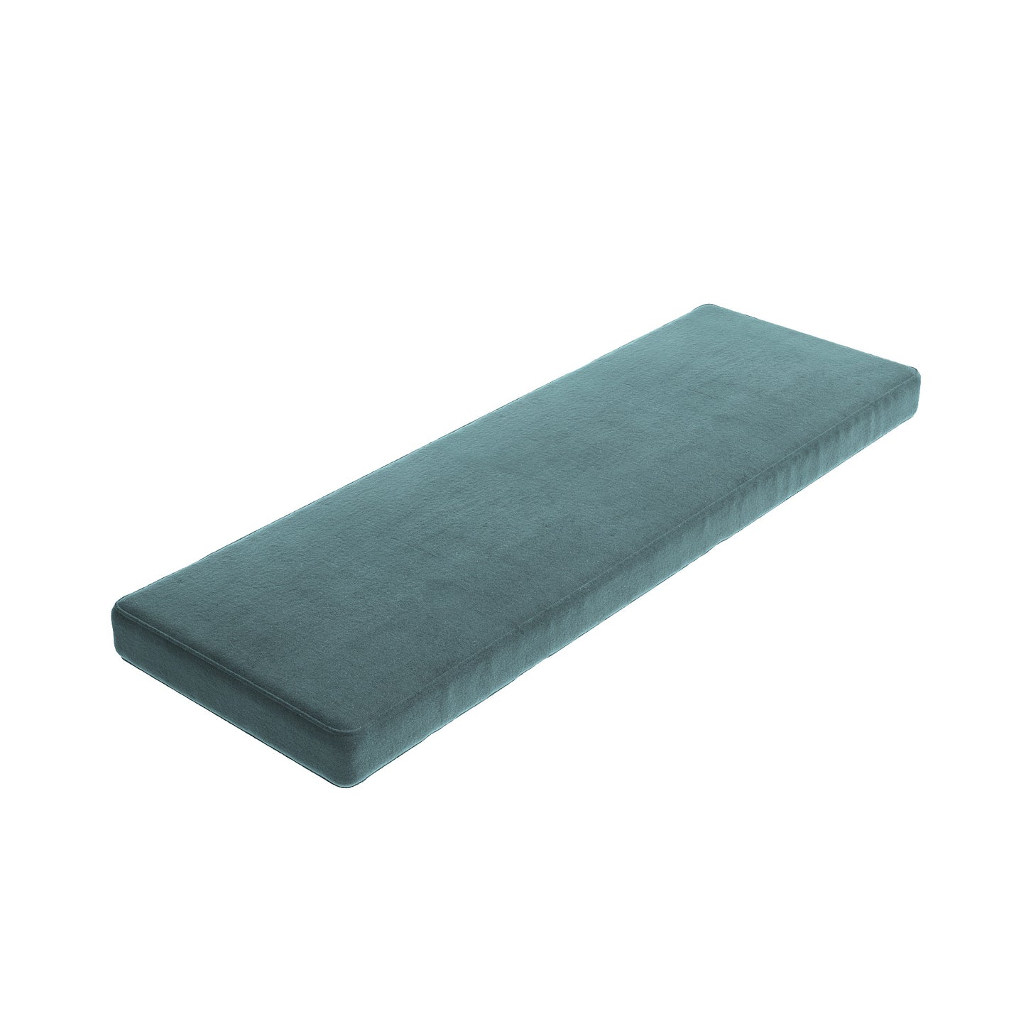 Custom Bench Cushion in Velvet Seaside