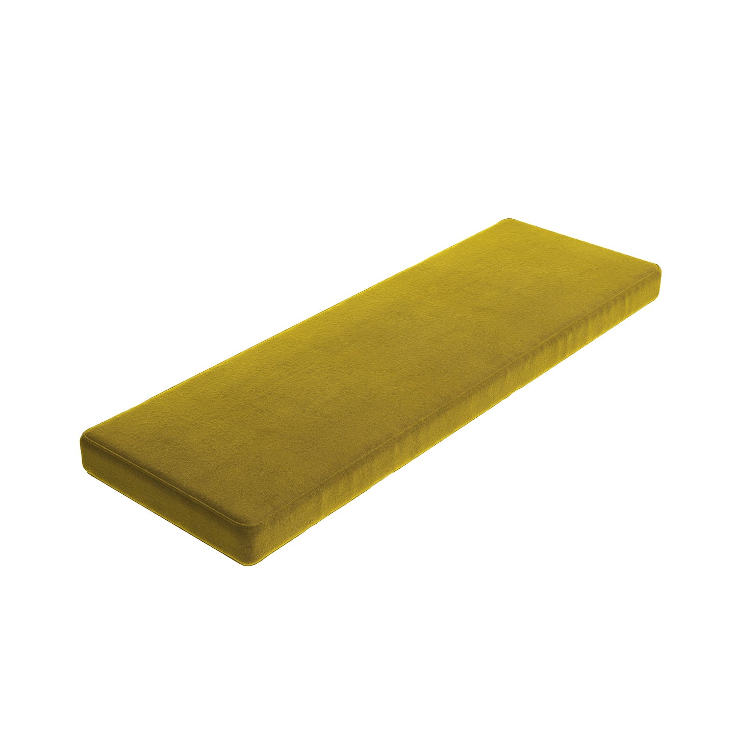 Custom Bench Cushion in Velvet Citron