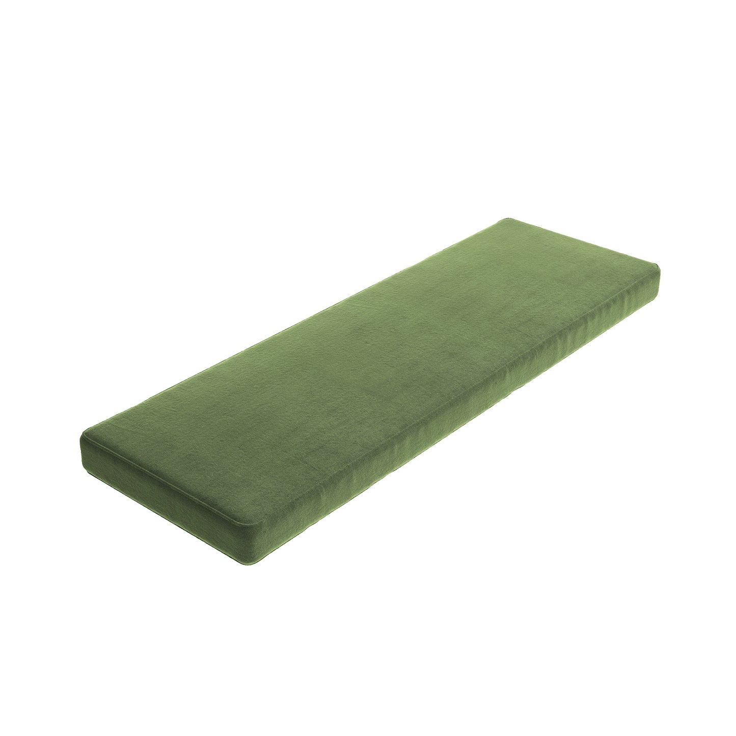 Custom Bench Cushion in Velvet Aloe