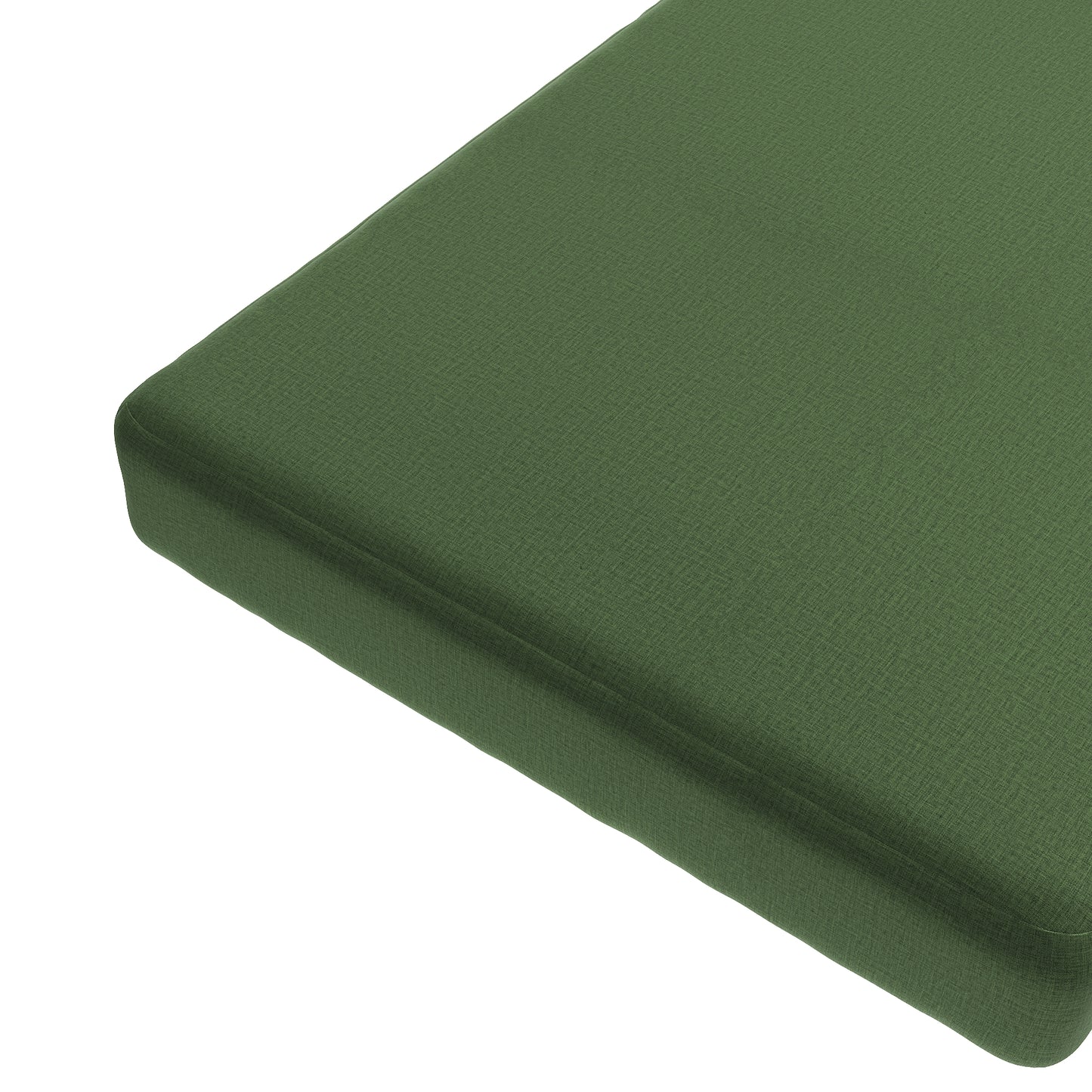Custom Bench Cushion in Lush Linen Forest