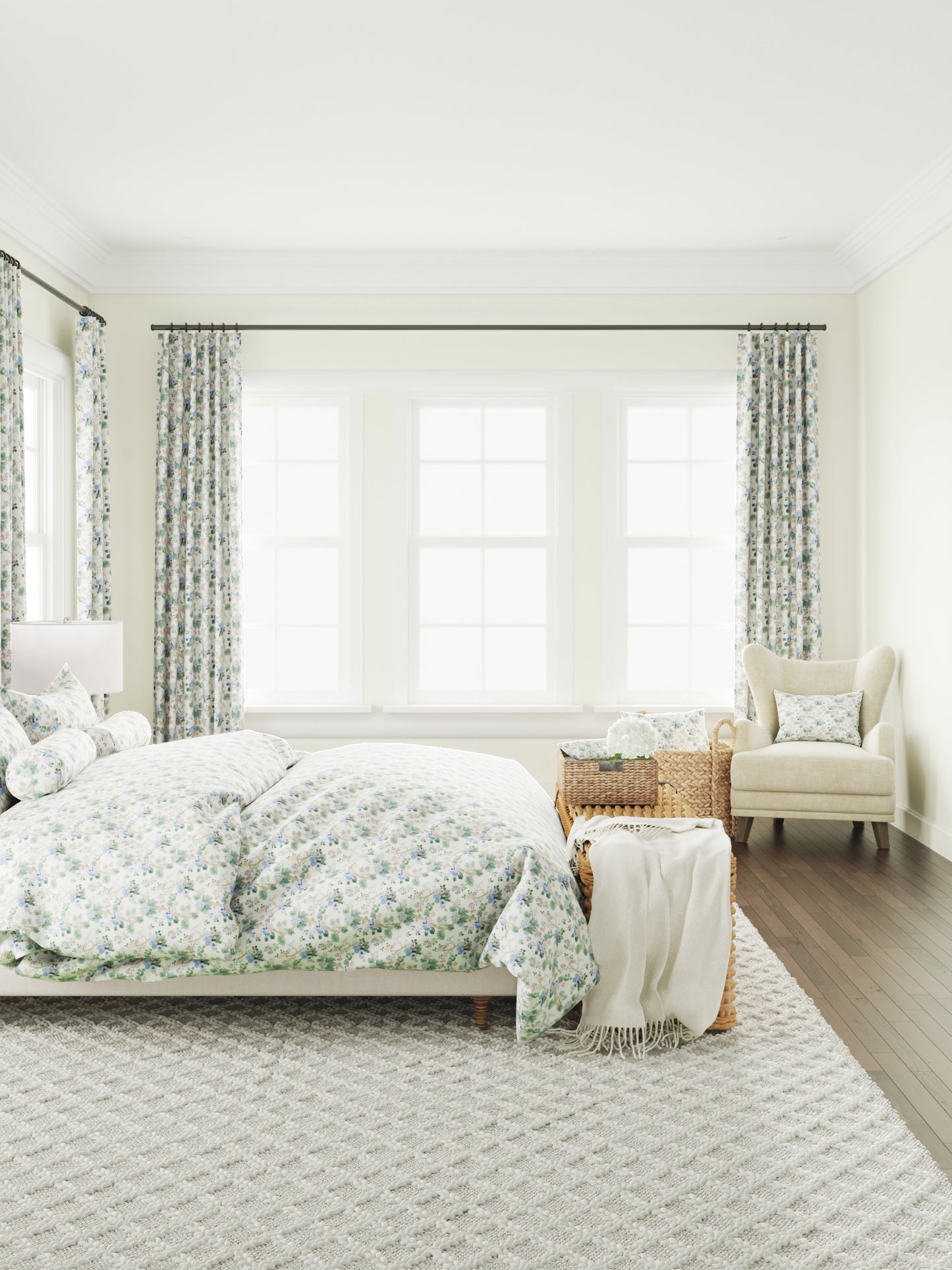 Ruffle Bedskirt in Springtime - Cornflower