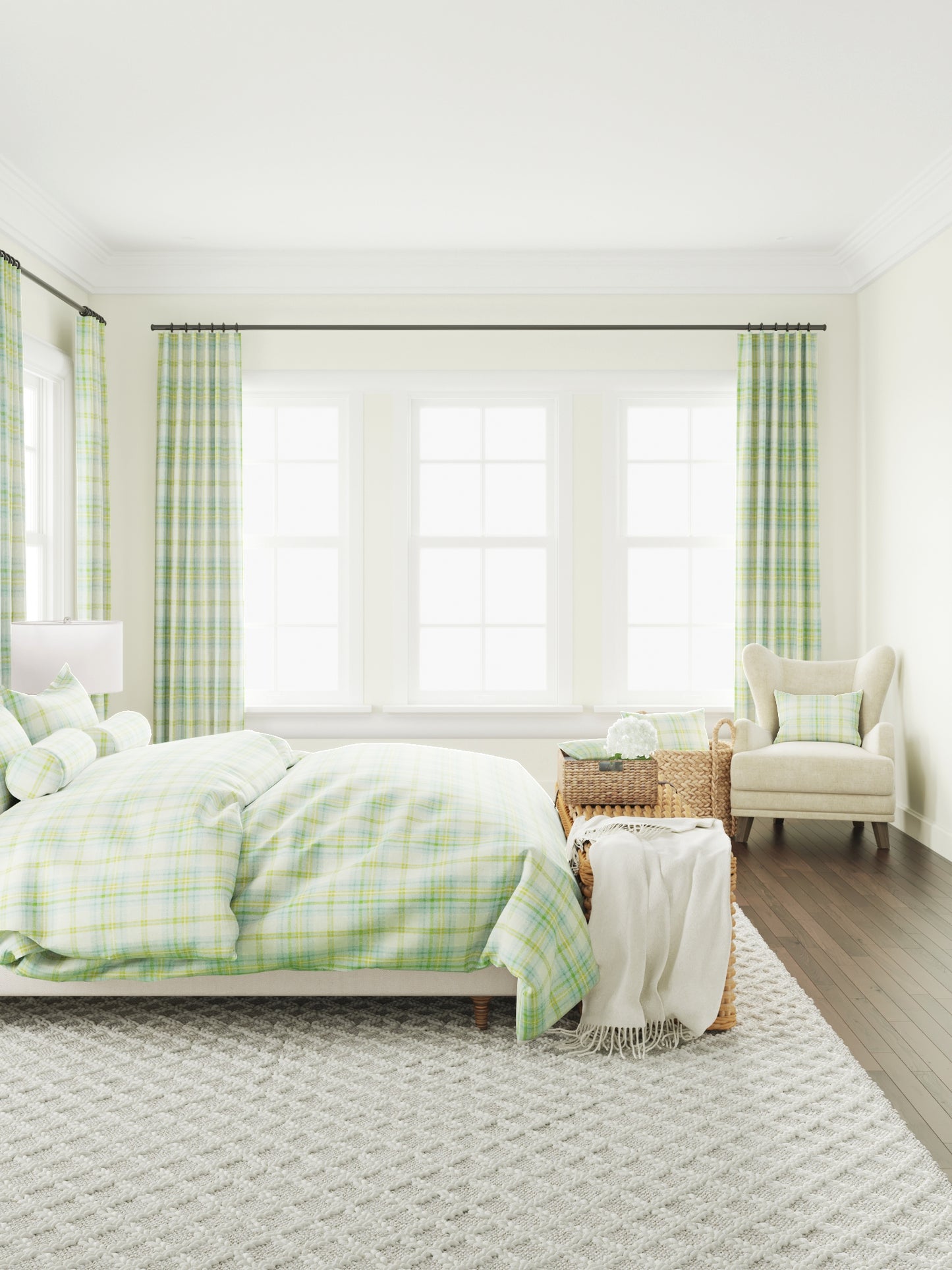 Boudoir Pillow in Summer Plaid - Seaglass