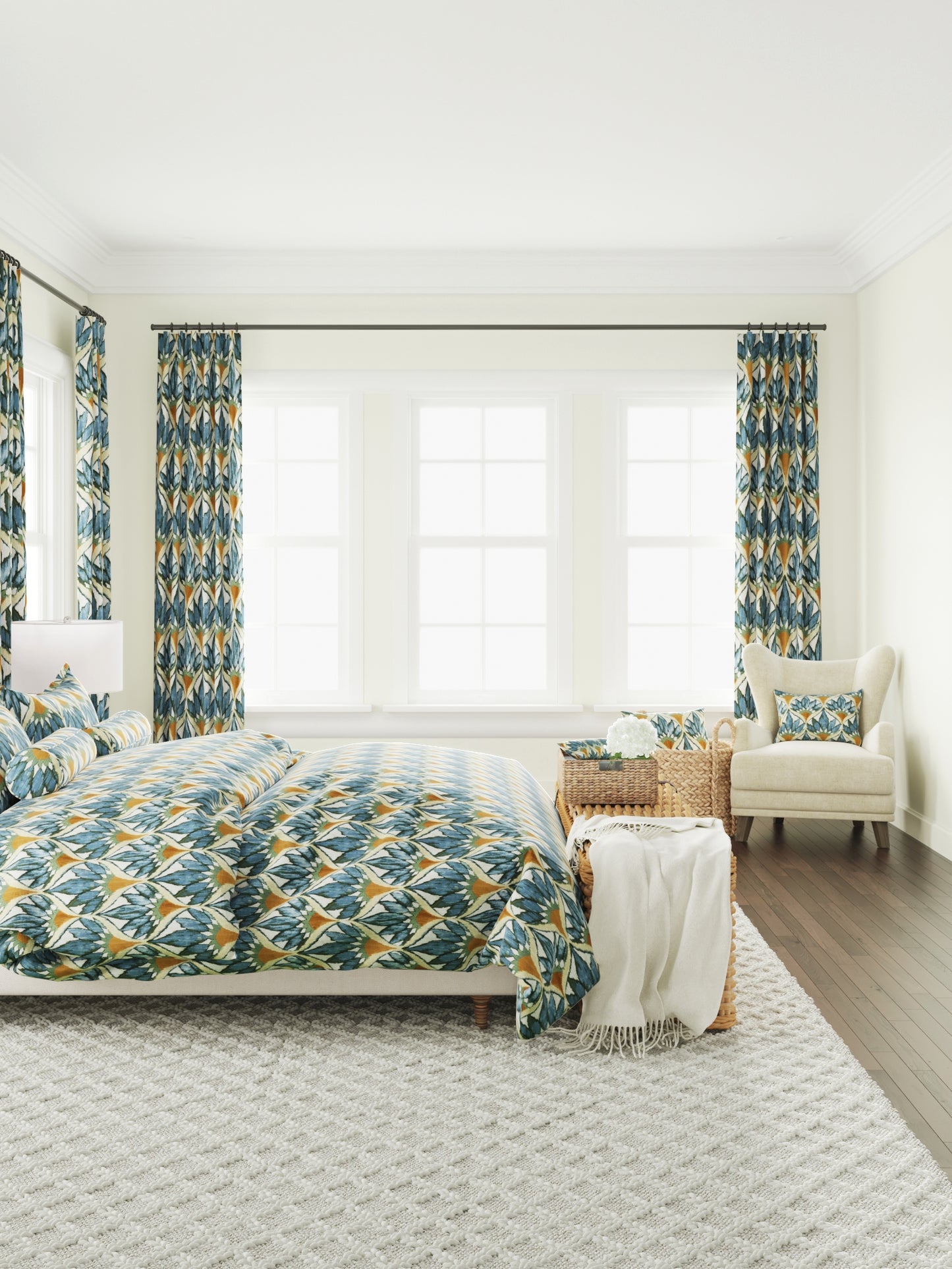 Duvet Cover in Petal Press - Aquamarine