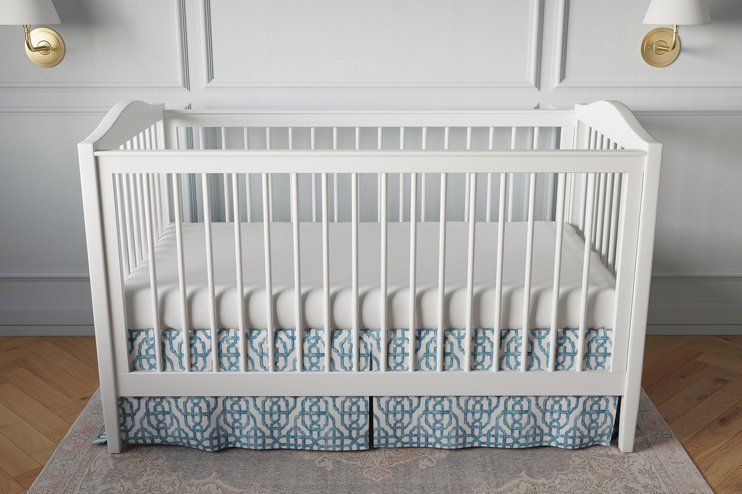 Tailored Bedskirt in Trellis Like It Is - Waves