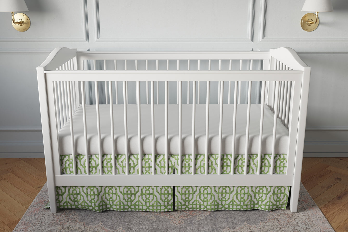Tailored Bedskirt in Trellis Like It Is - Meadow