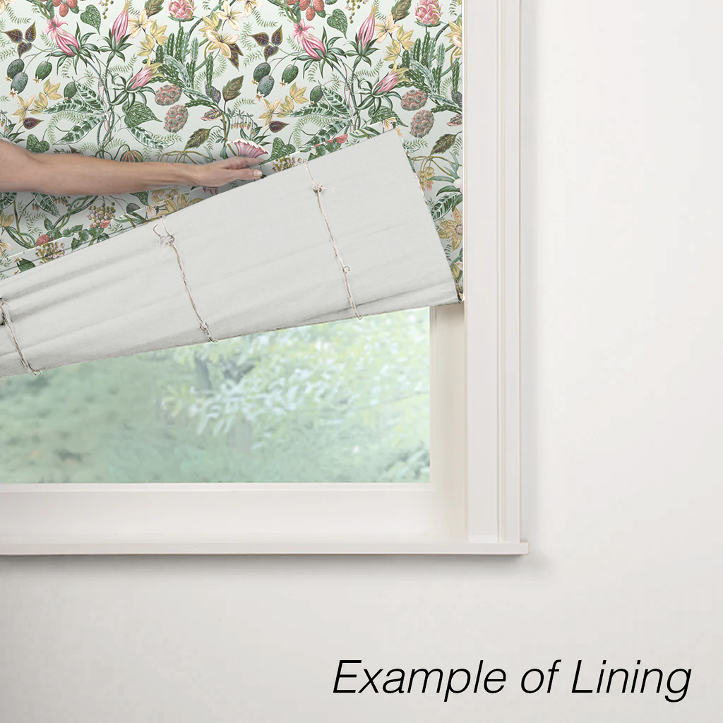 Flat Roman Shade in Botanical - Seamist