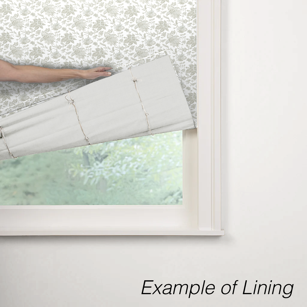 Flat Roman Shade in Toile - Rich Cream