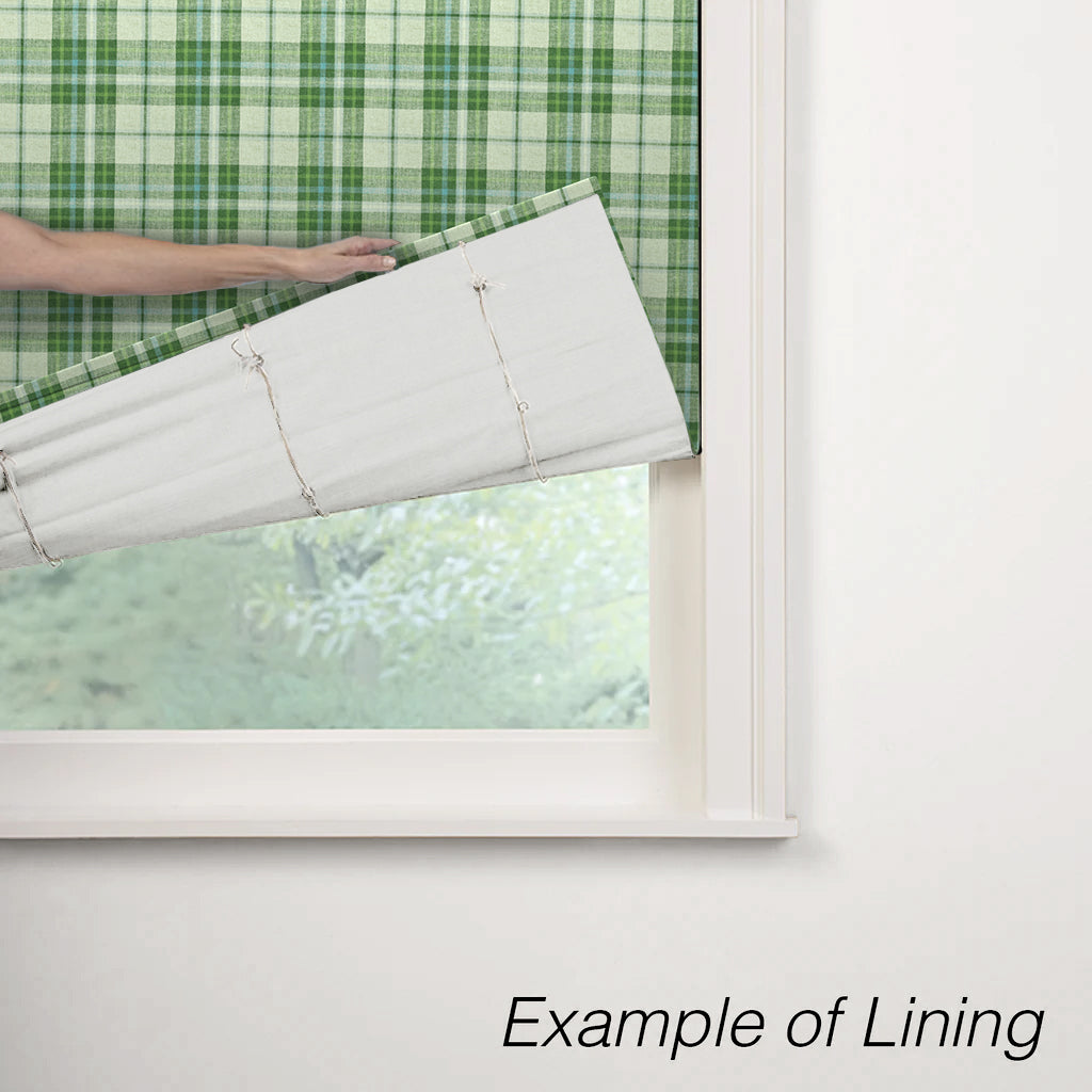 Relaxed Roman Shade in Summer Plaid - Green Apple