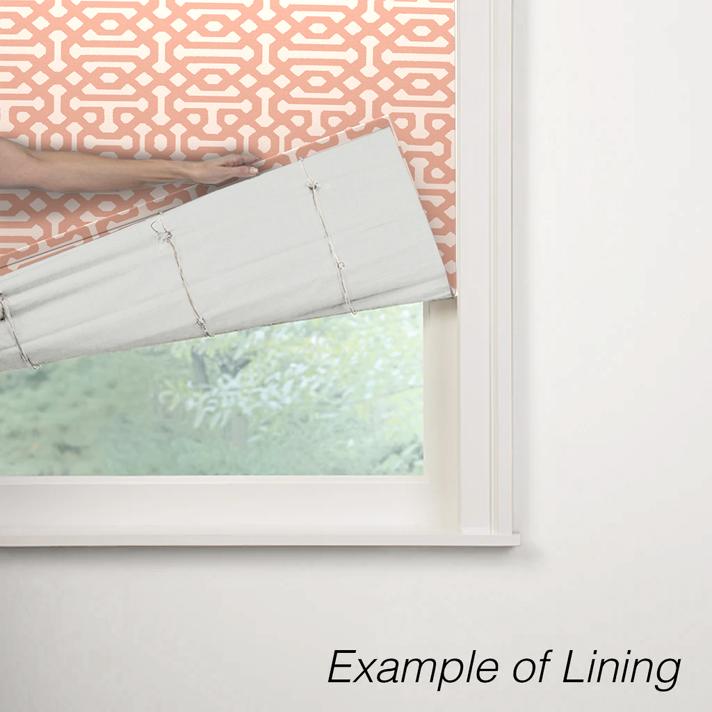 Flat Roman Shade in Sunbrella® Fretwork - Cameo