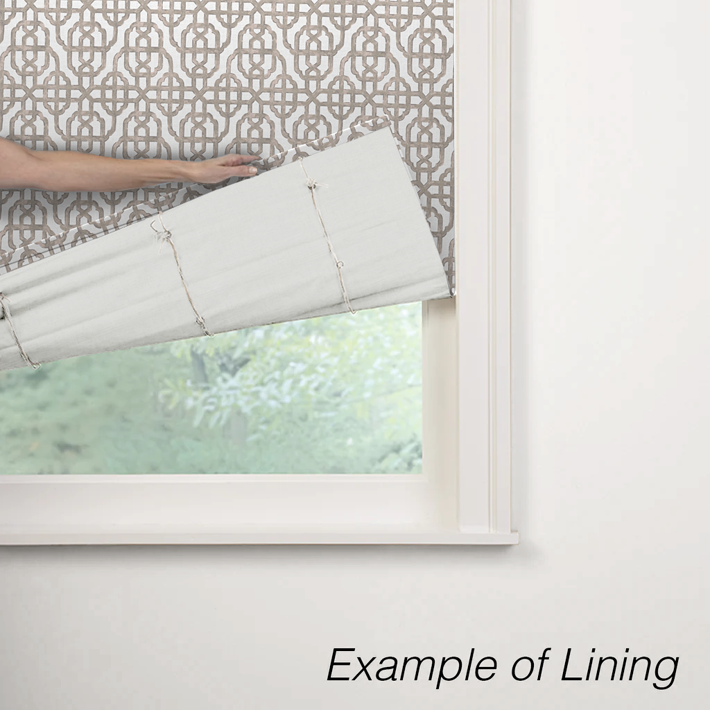 Flat Roman Shade in Trellis Like It Is - Beige