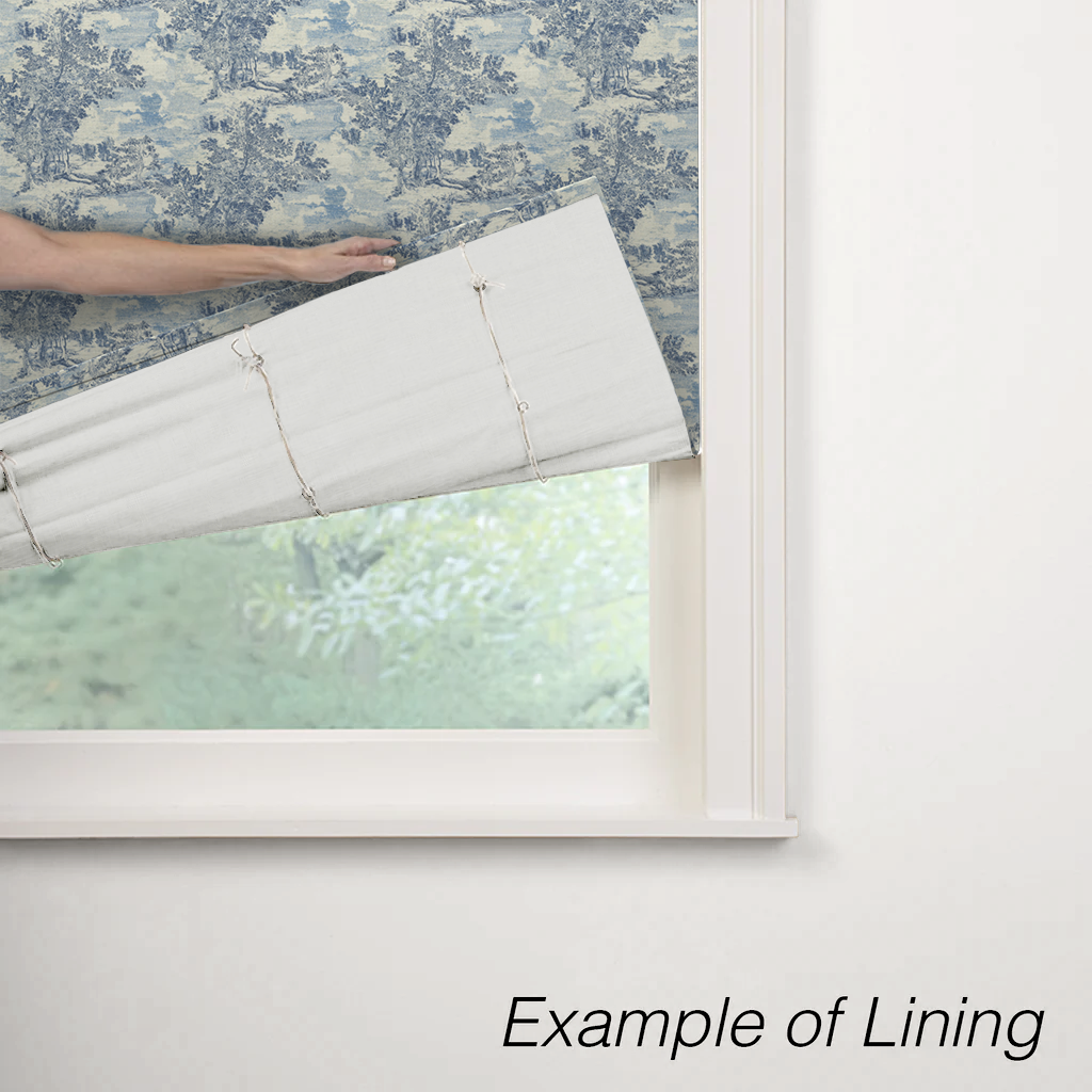 Flat Roman Shade in Country Toile - Sapphire