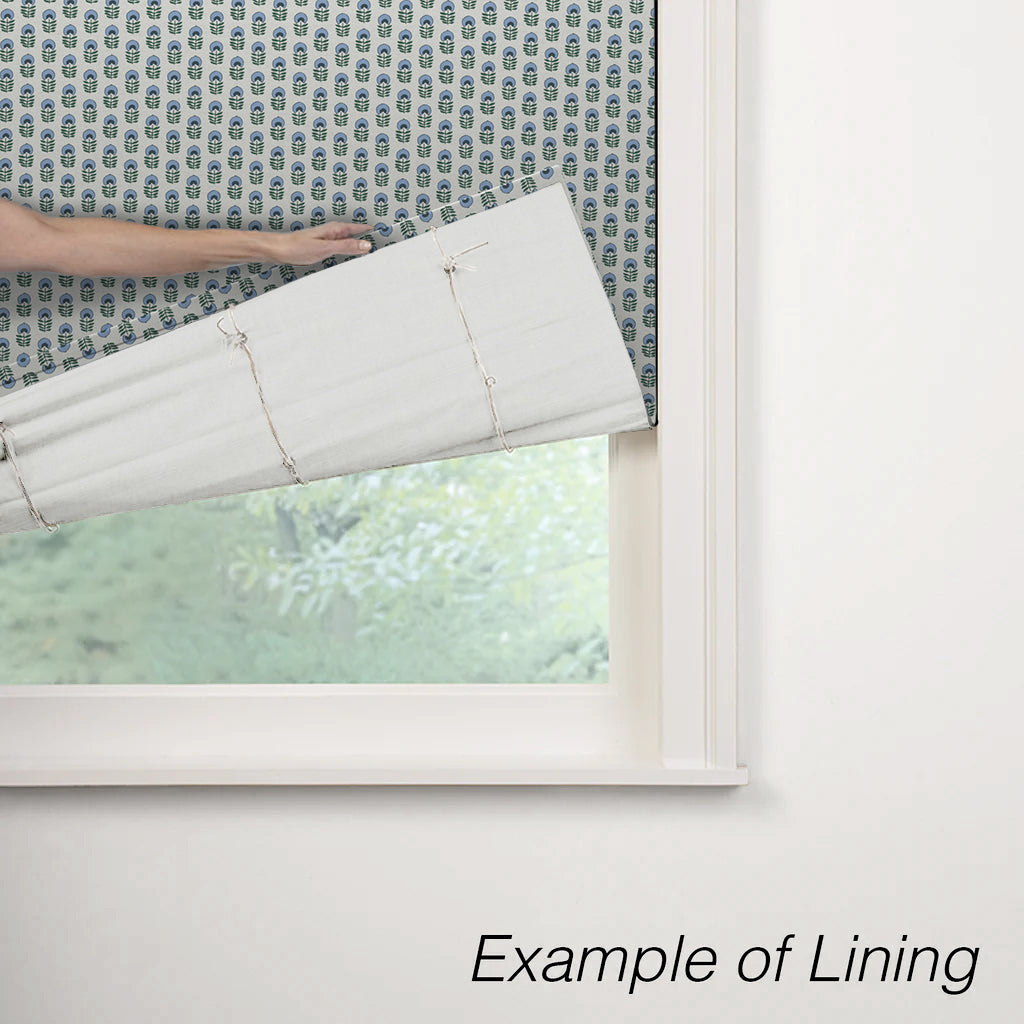 Flat Roman Shade in Mini Florals - Forest