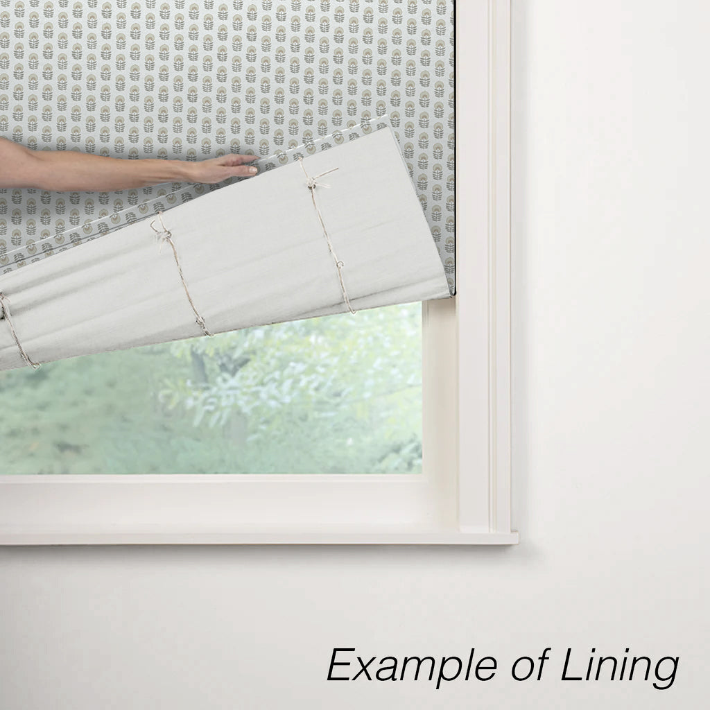 Flat Roman Shade in Mini Florals - Ivory