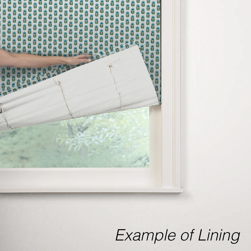 Flat Roman Shade in Mini Florals - Mountain Teal