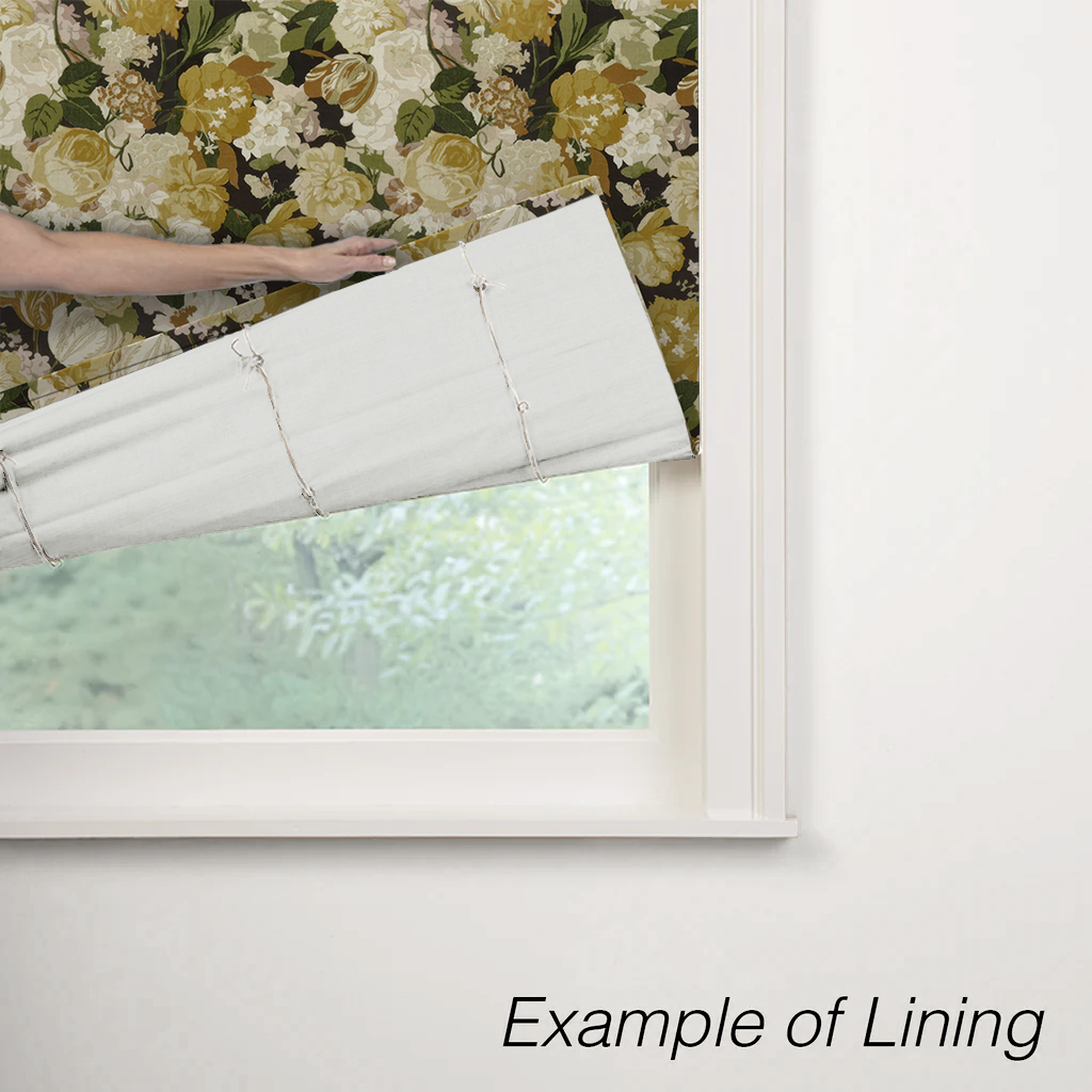 Flat Roman Shade in Garden Tea Time - Moonglow