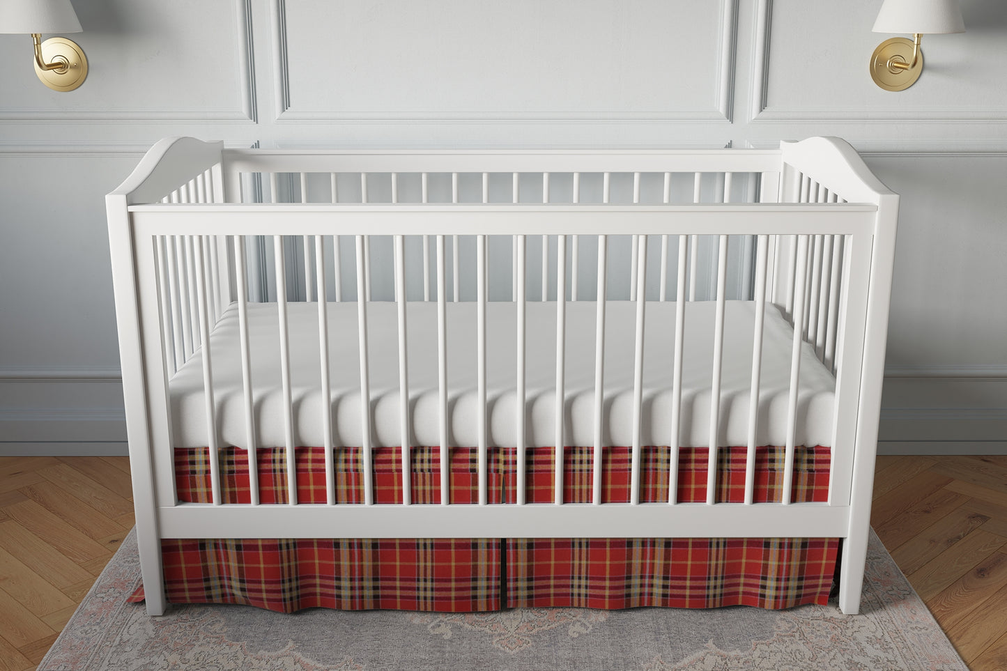 Tailored Bedskirt in Tartan - Redwood