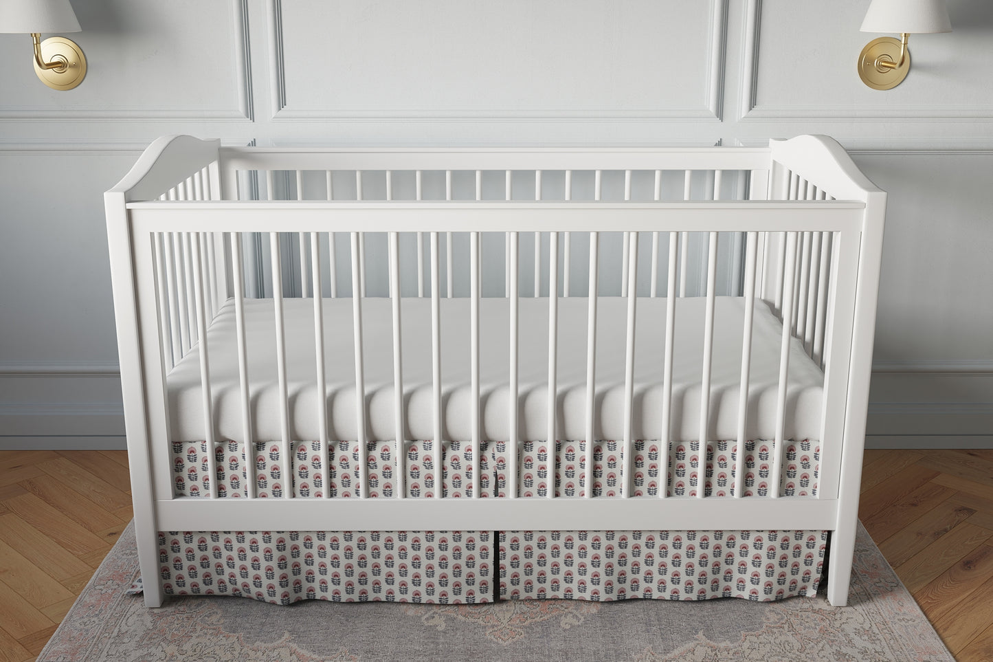 Tailored Bedskirt in Mini Florals - Mulberry