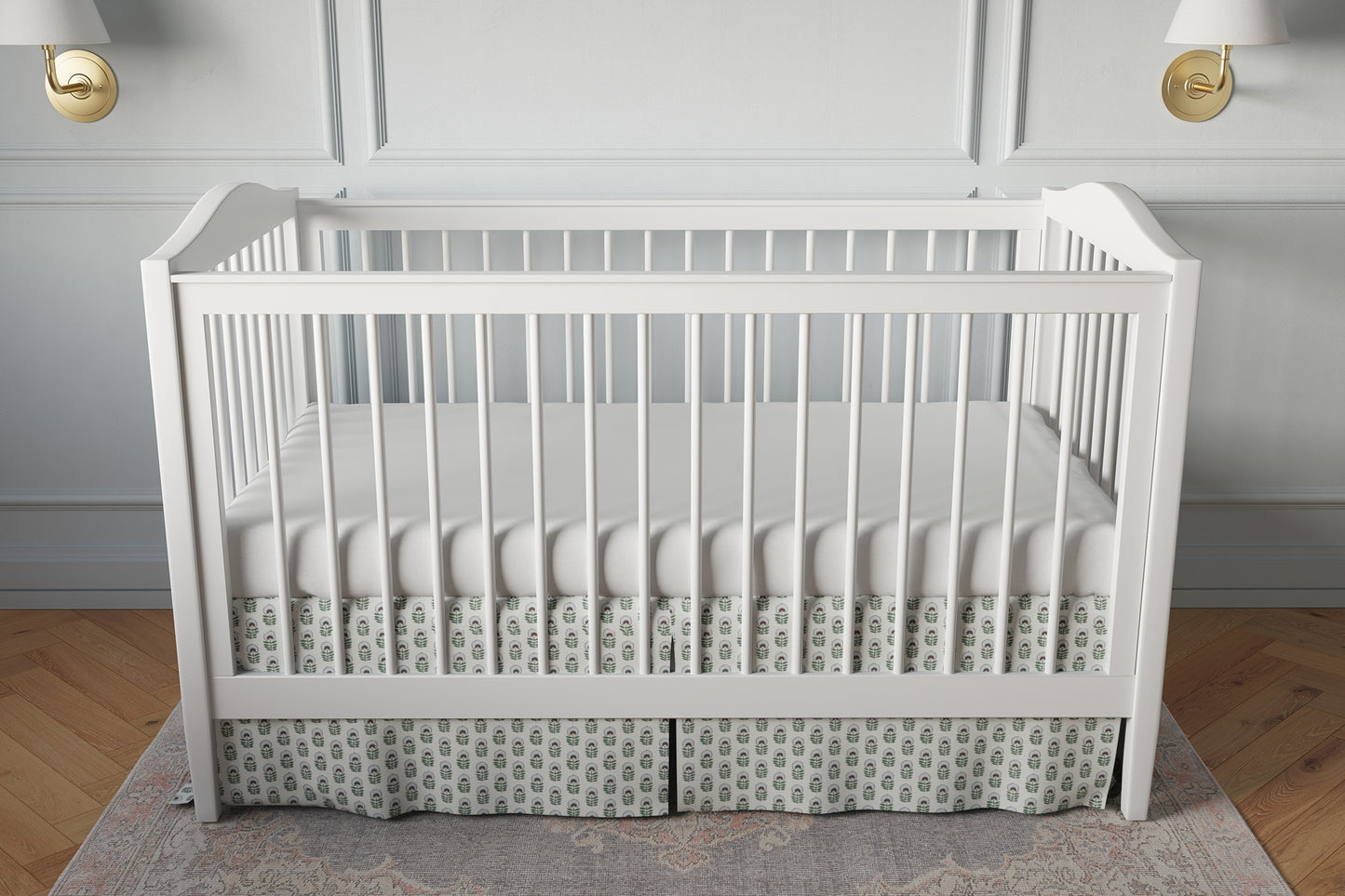 Tailored Bedskirt in Mini Florals - Sky Garden