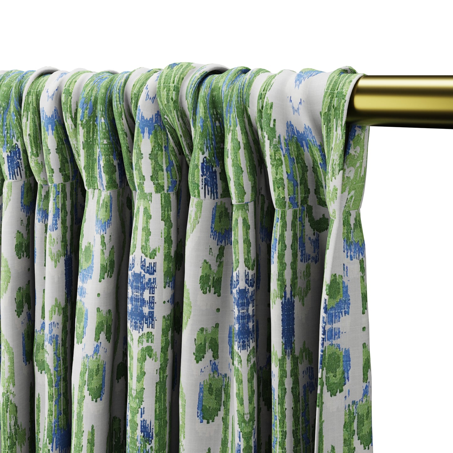 Dual Rod Pocket Curtains in Ikat Believe It - Kelly